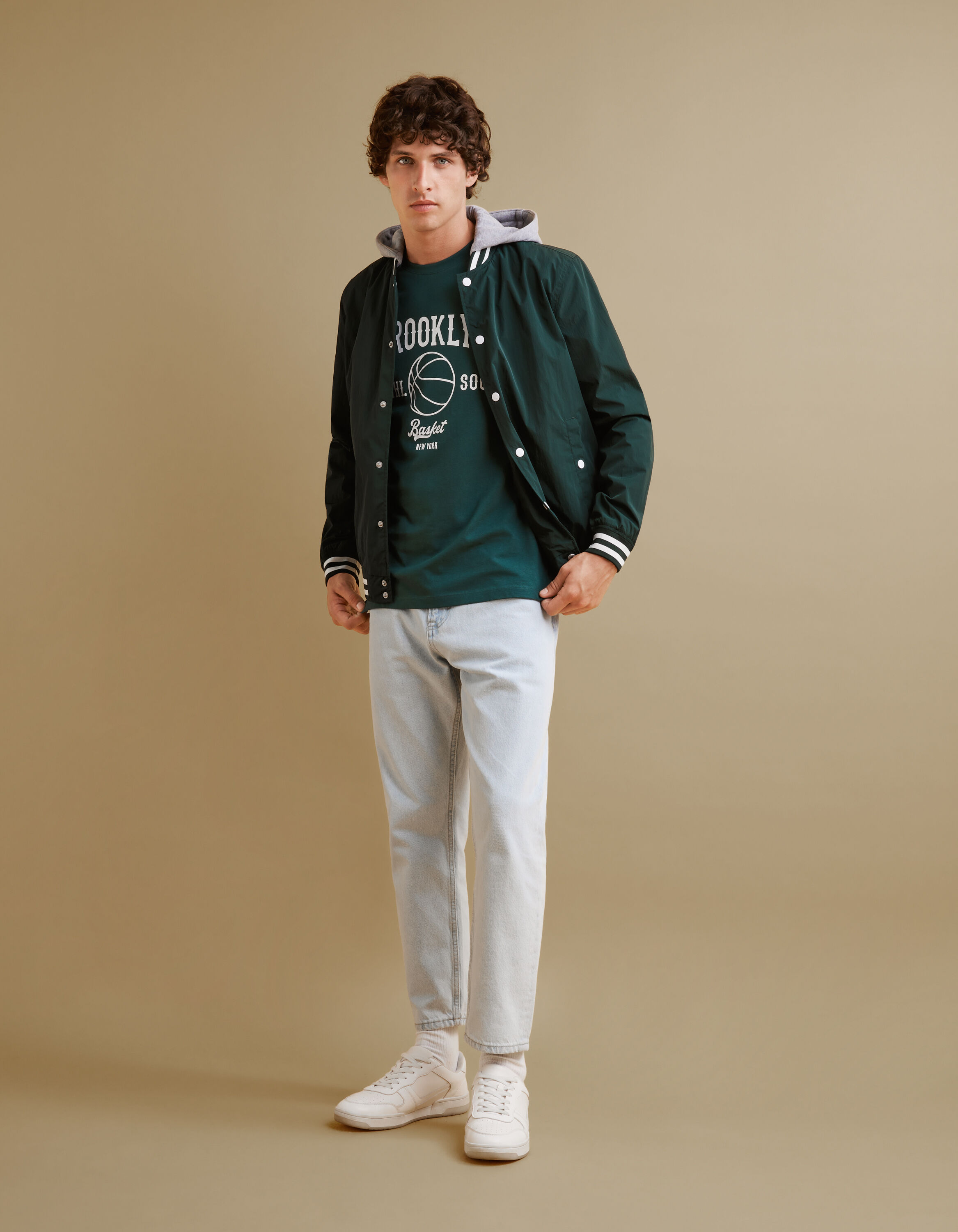 Blouson teddy ?� capuche - vert | celio be normal