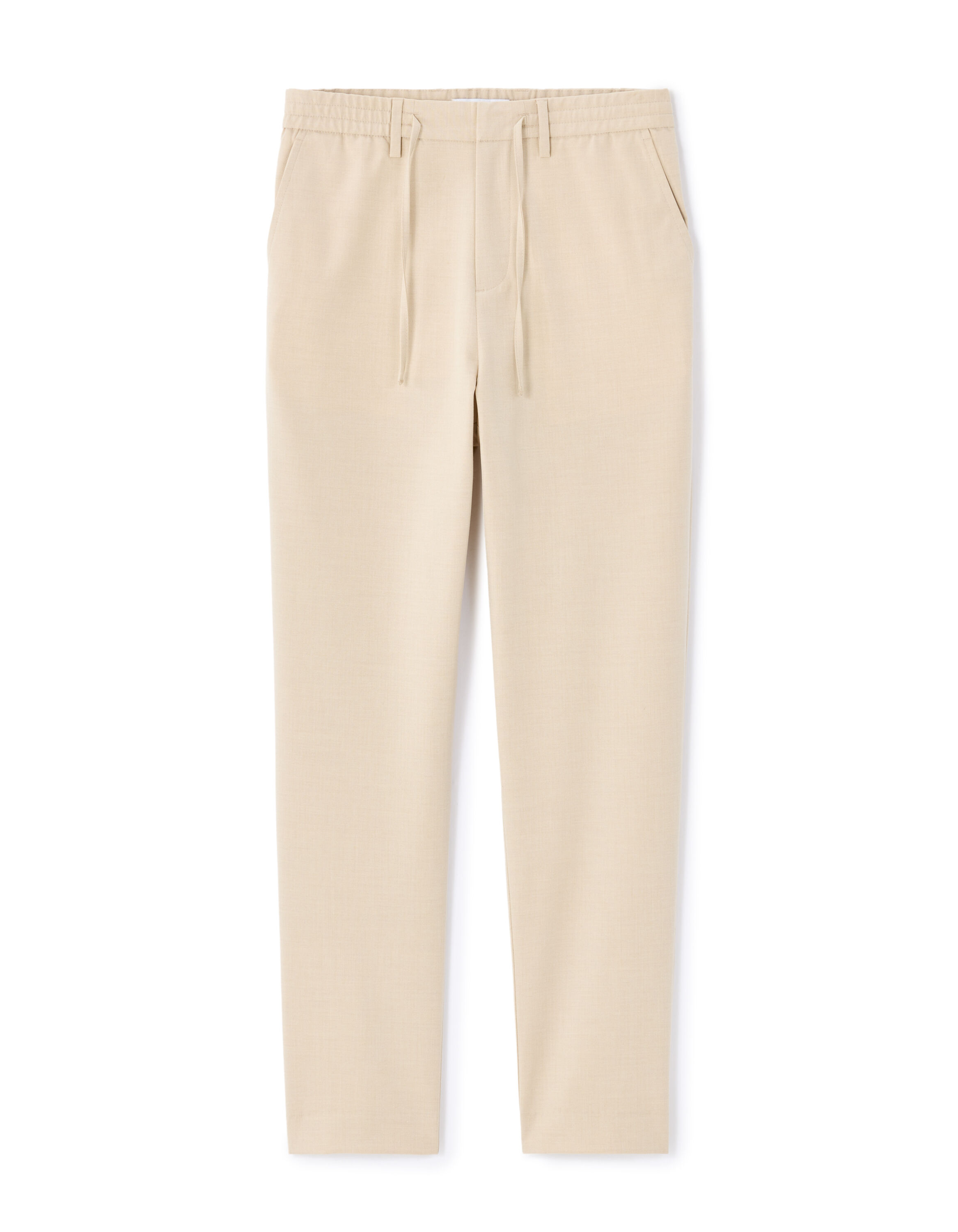Light Beige All-Day Slim Stretch Ankle-Length Pants | celio