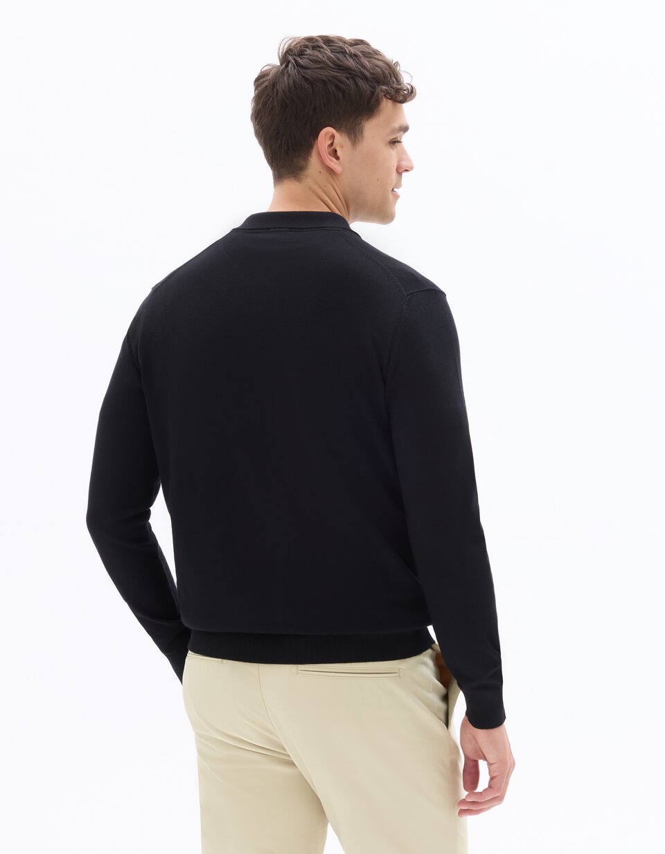 Regular Fit Polo Neck Sweater - Black | celio be normal