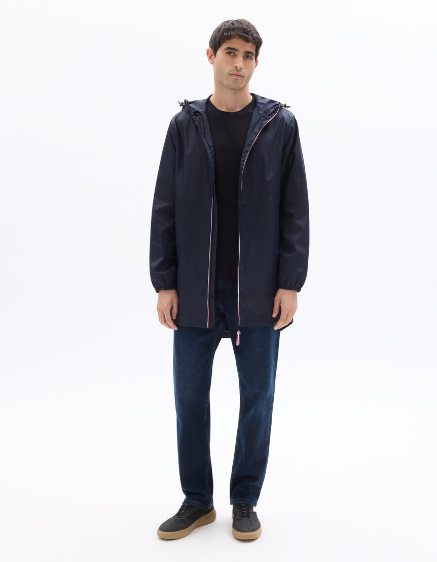Manteau Celio Bleu Foncé - Taille M, En Polaire, Coupe Ajustée, Occasion Très Bon état
