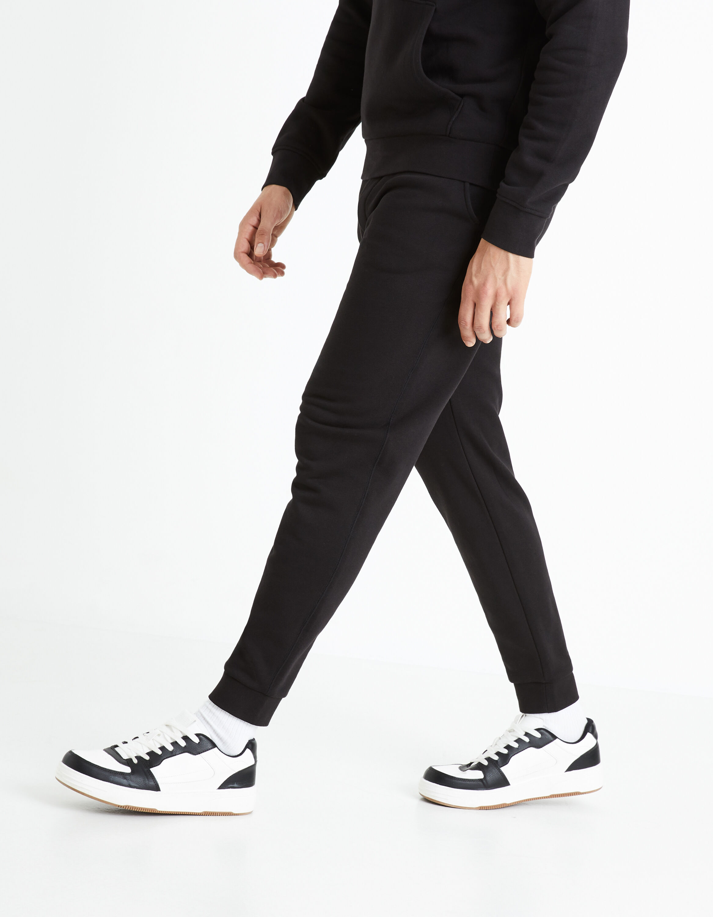 Jogging large en jersey de coton noir