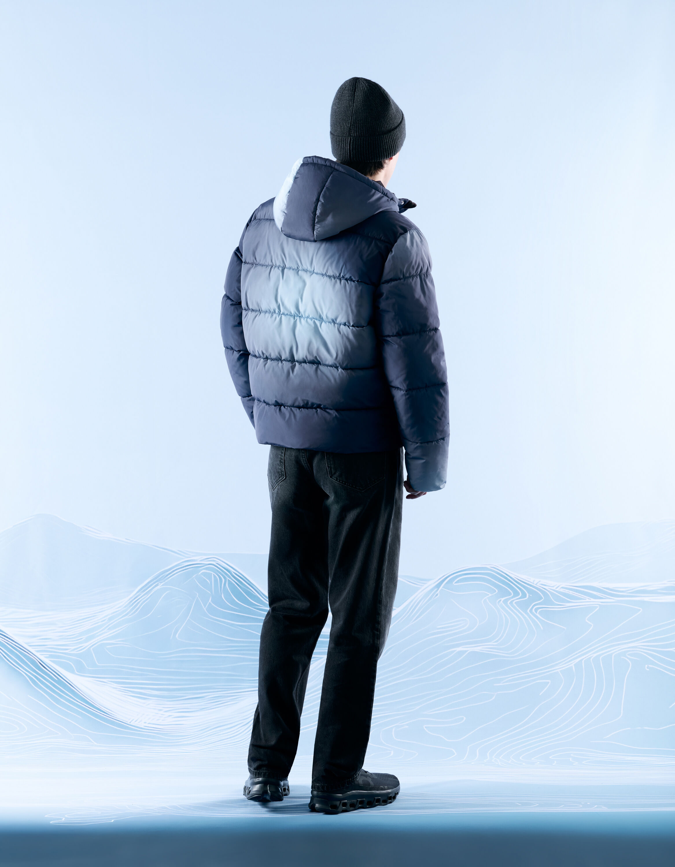 Chamonix-Mont-Blanc - Blue hooded down jacket | celio be normal
