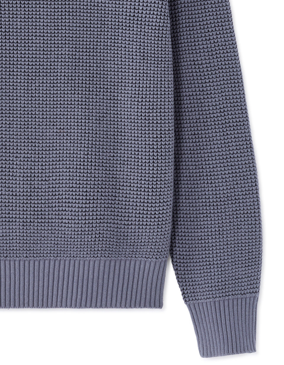 Pull gaufré col rond regular en coton mélangé - anthracite | be normal