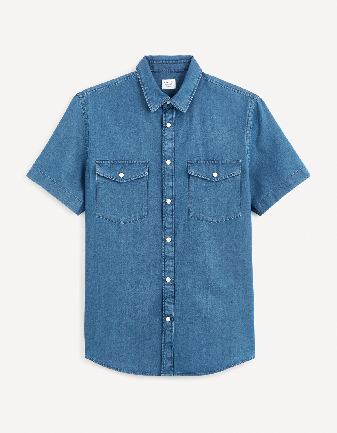 chemise en jean  regular 100% coton - marine
