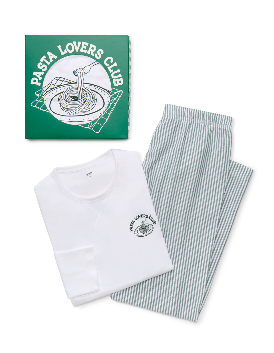 Coffret pyjama Noël pasta lovers - blanc