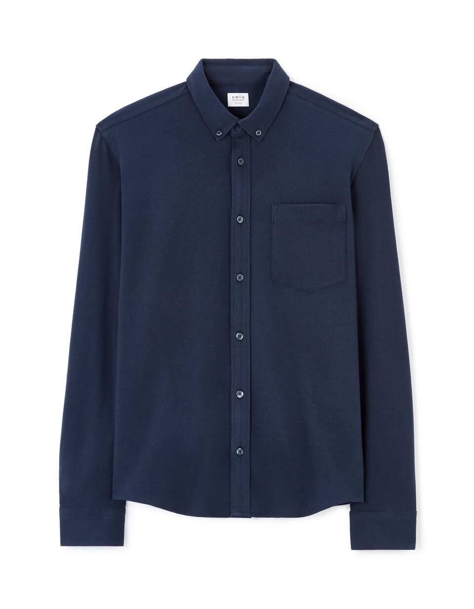Camicia Collo italiano Tinta Unita Seersucker Blu elettrico da Uomo