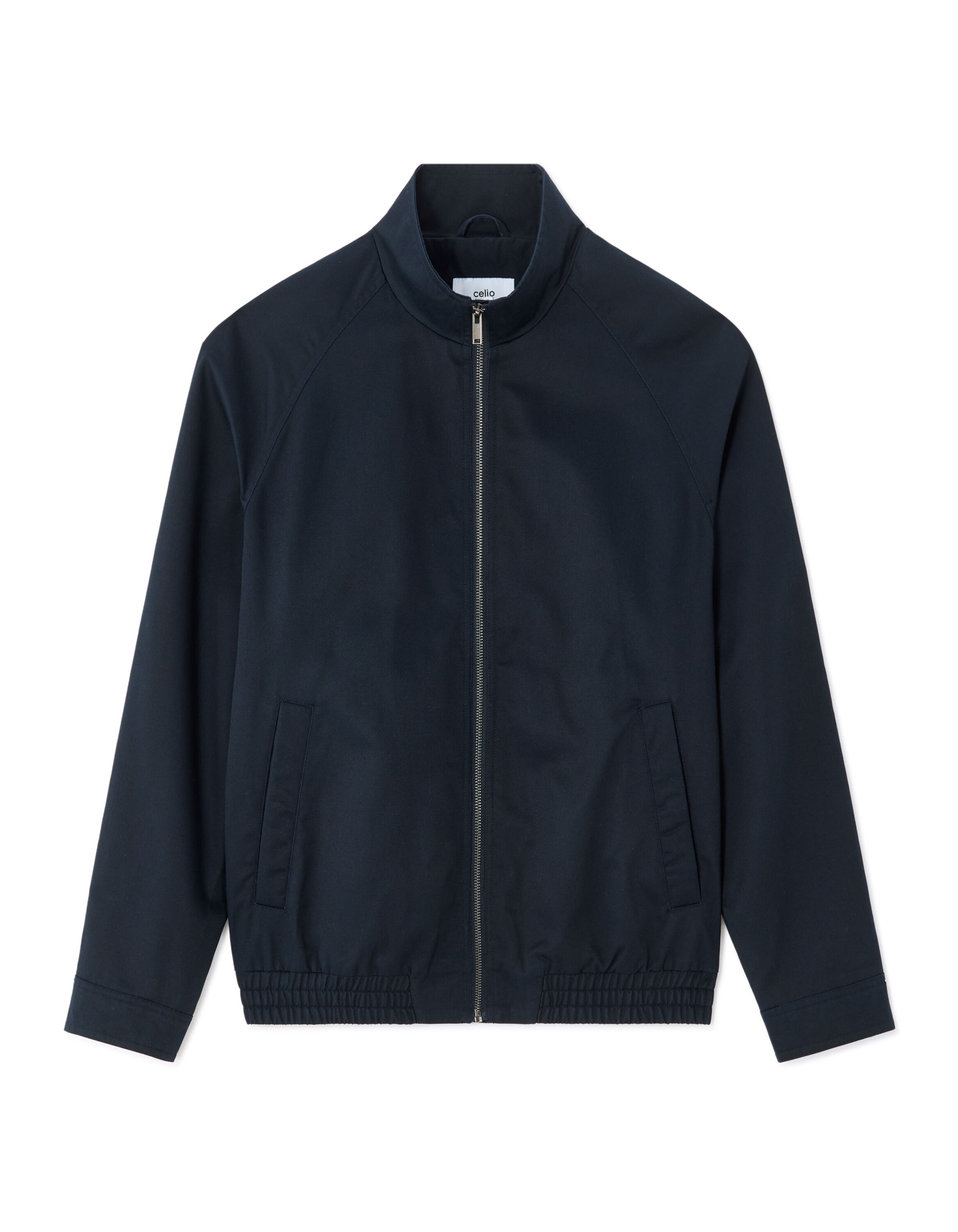 Navy Blue Zip-Up Stand-Up Collar Jacket | celio be normal