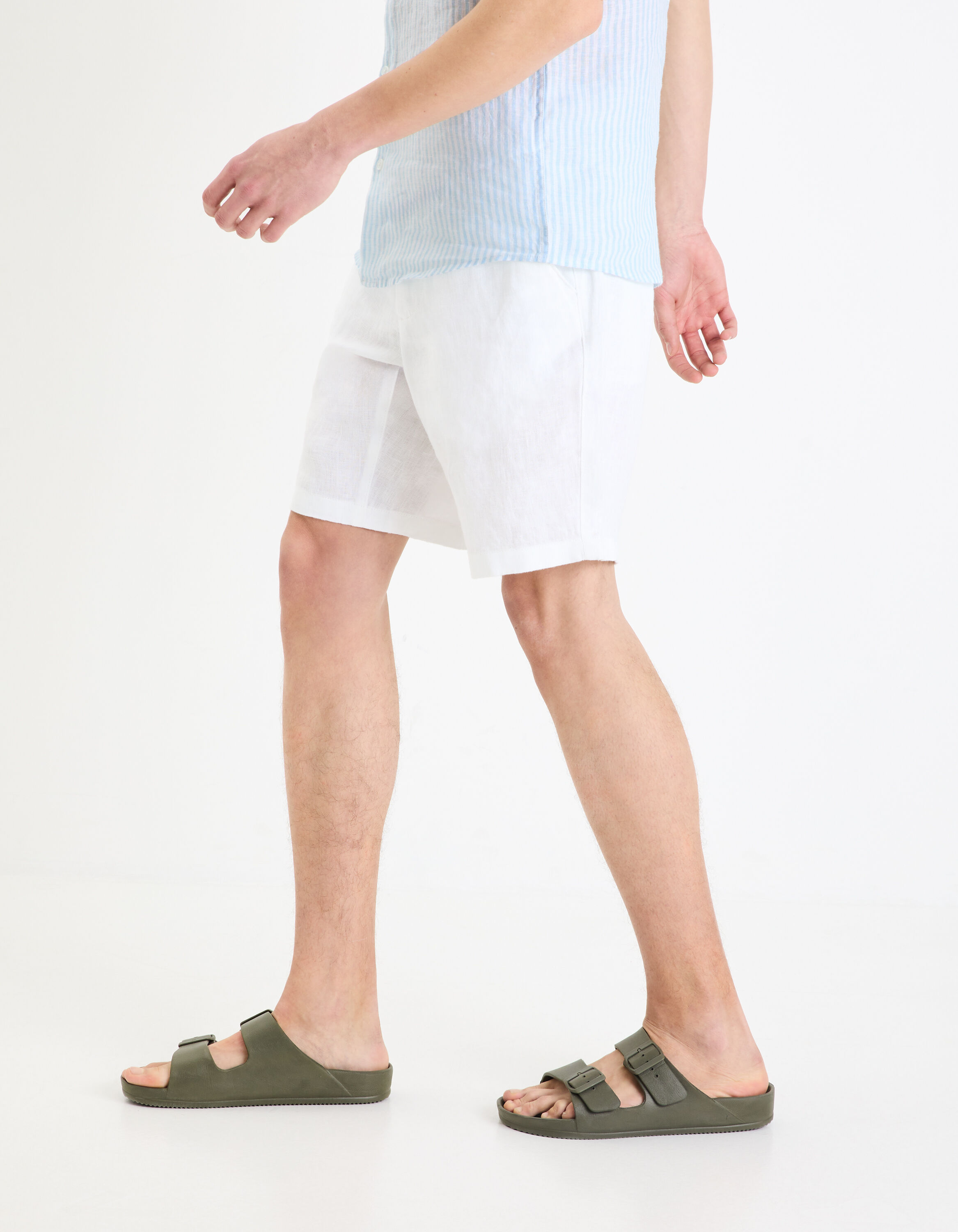 Bermuda 100 lin blanc celio be normal
