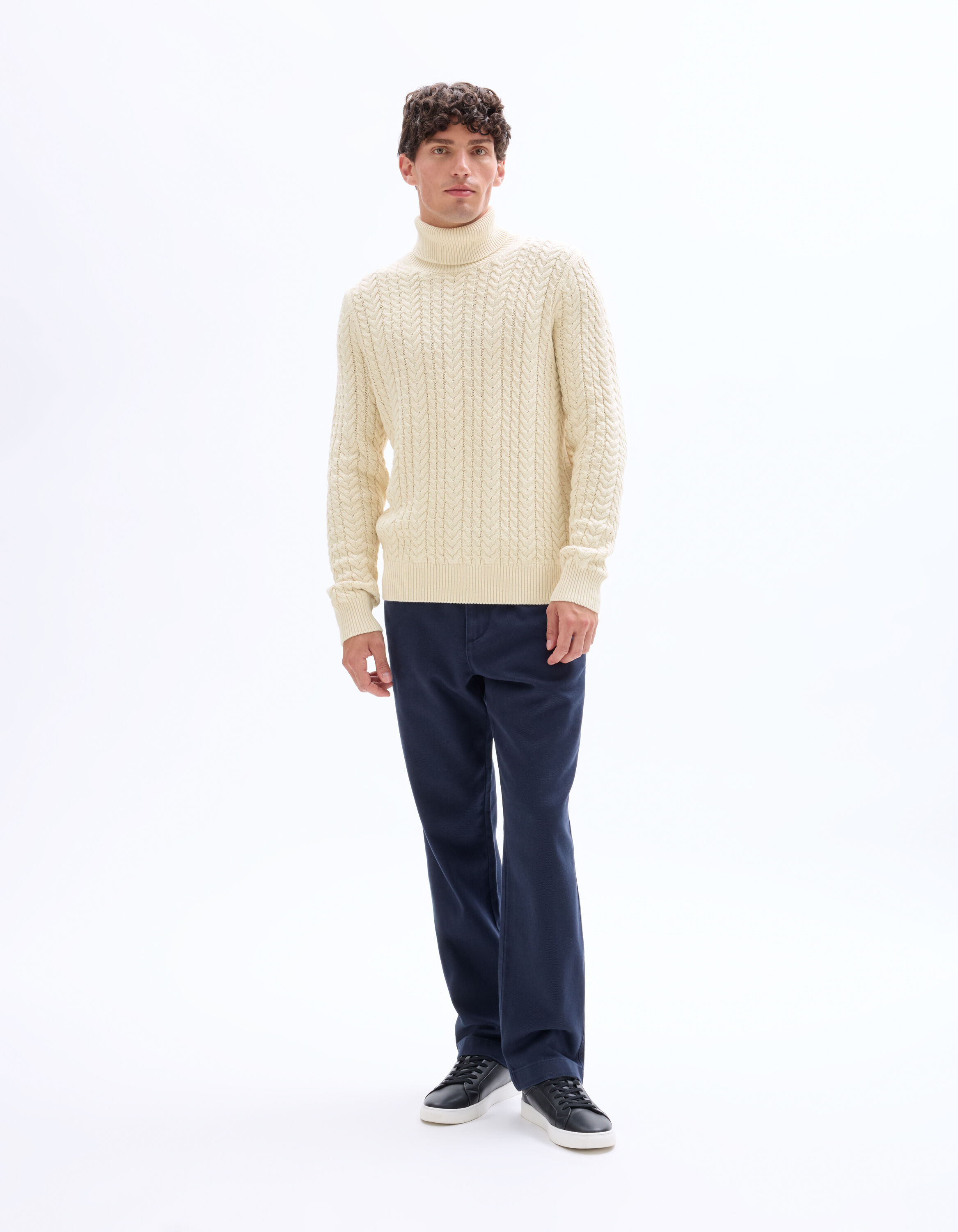 Pull Thermique Homme à Col Roulé Torsadé – Doux, Chaud – Pour Automne Et Hiver - 6