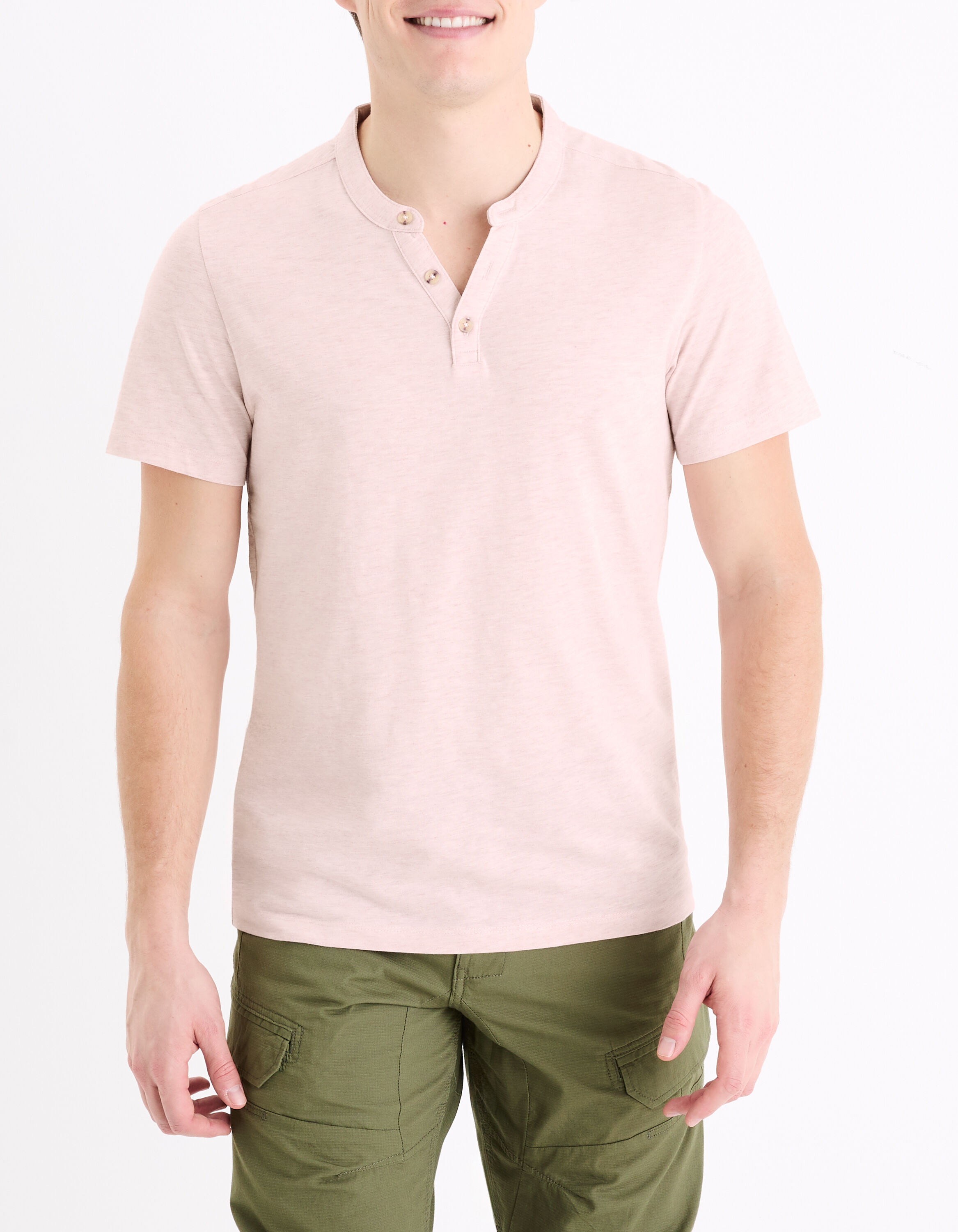 Camiseta cuello tunecino hombre new arrivals