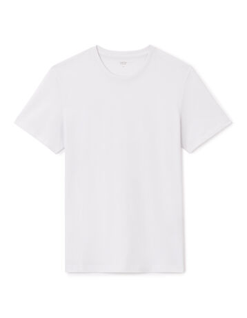 T-shirt straight col rond 100% coton - blanc