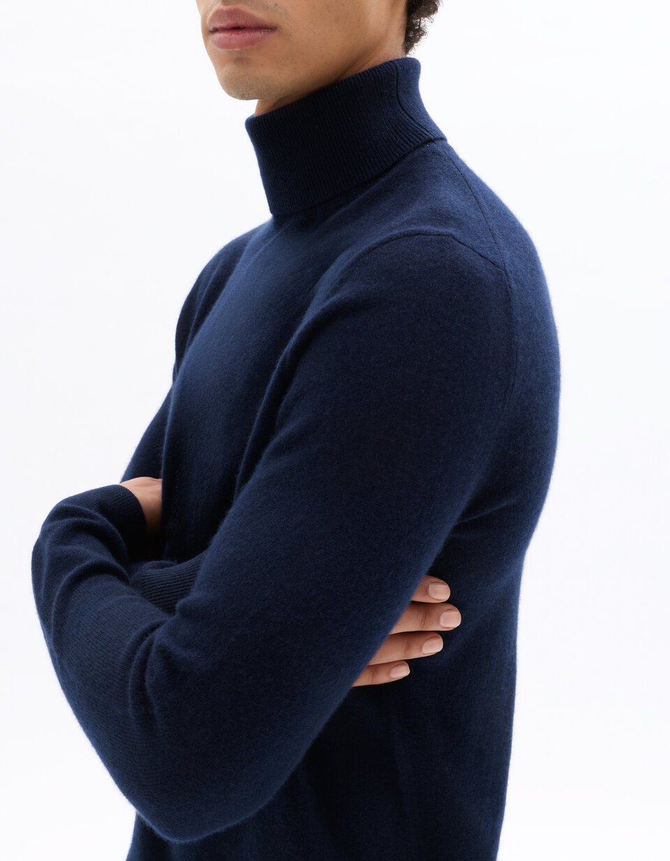 Pull Brunello Cucinelli 100% Cachemire Rayé - Col Roulé Court Avec Monilli, Taille S Neuf