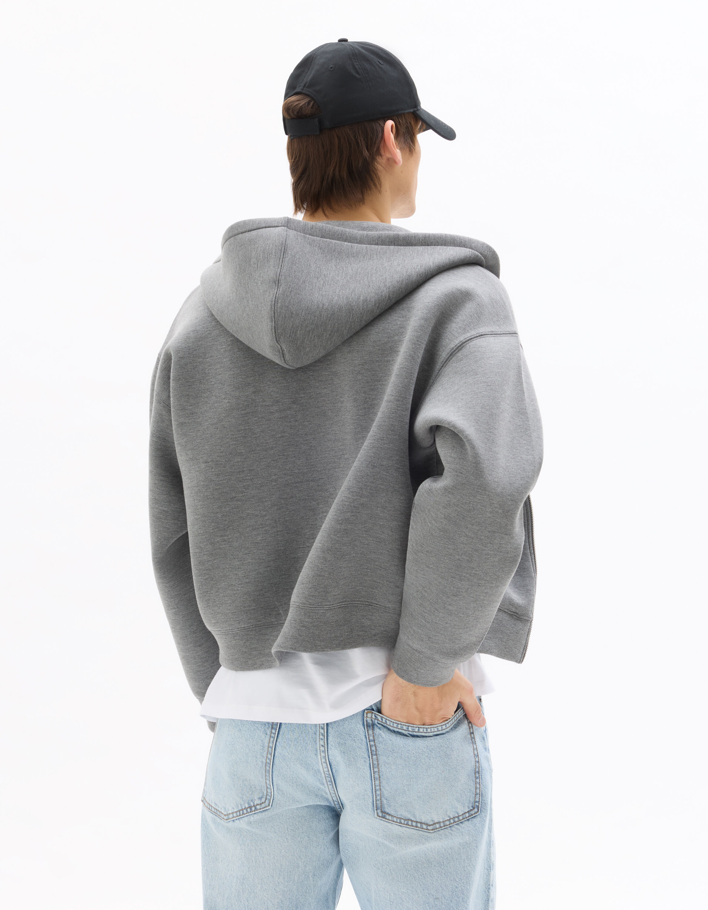 Oversized Cropped Sweatshirt - Grey | celio be normal