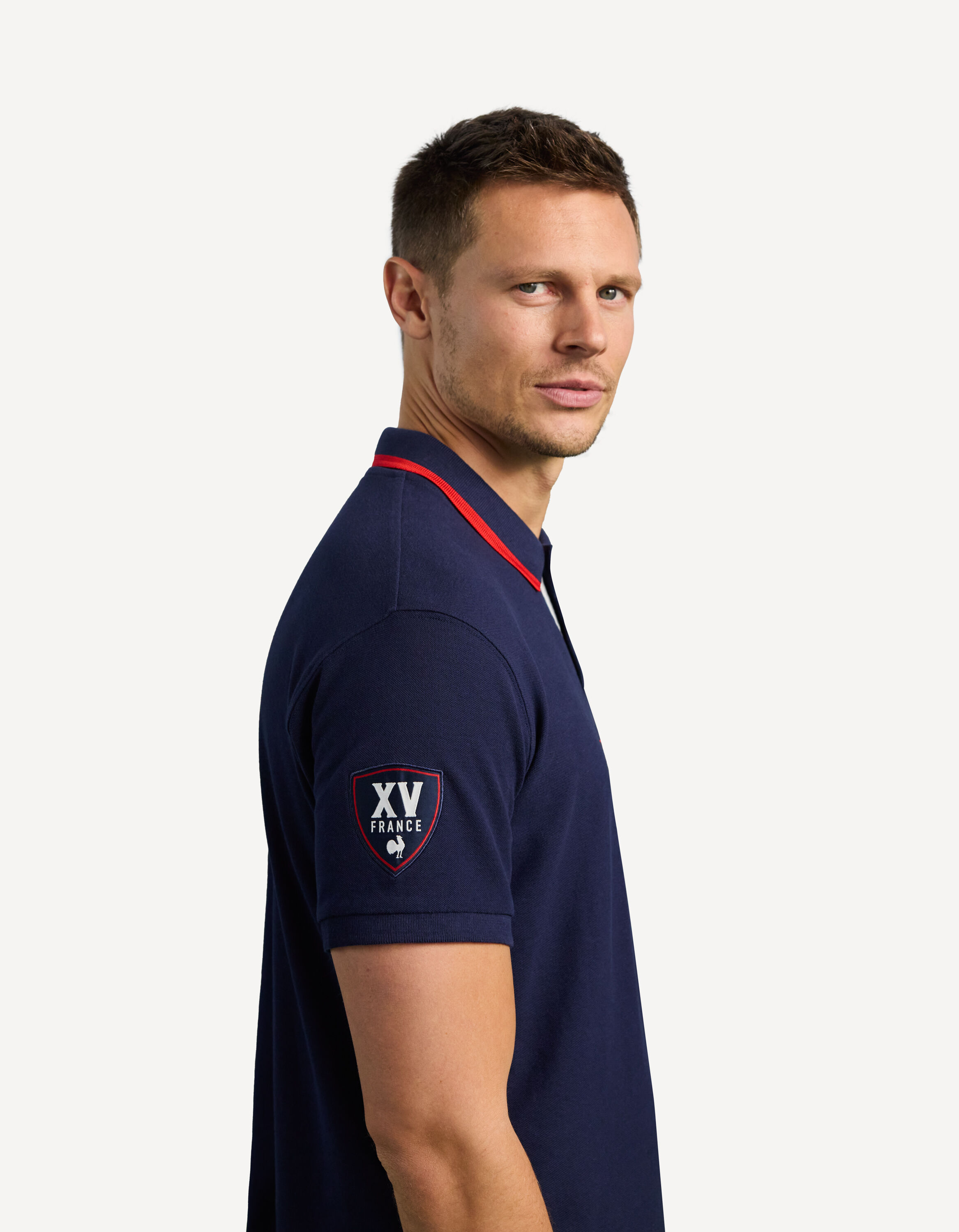 Polo XV de France rugby blanc homme