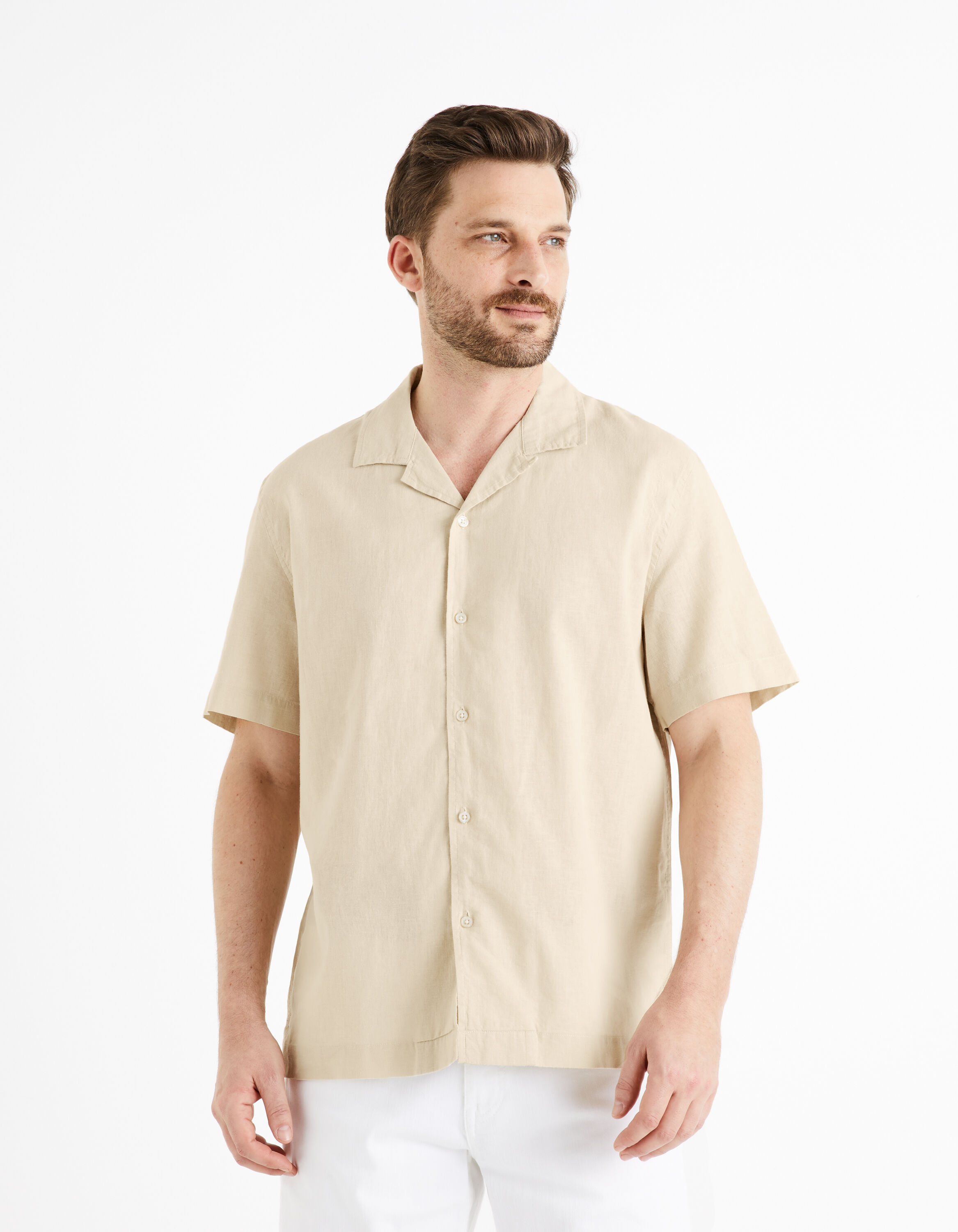 Chemise manches courtes CAIS Beige