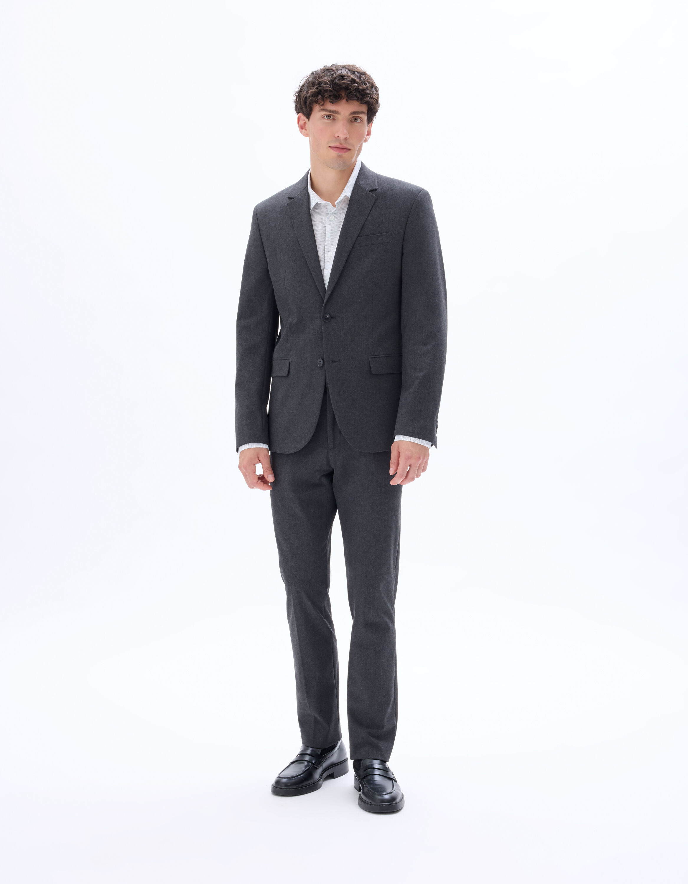 Veste de costume slim bi-stretch gris celio be normal