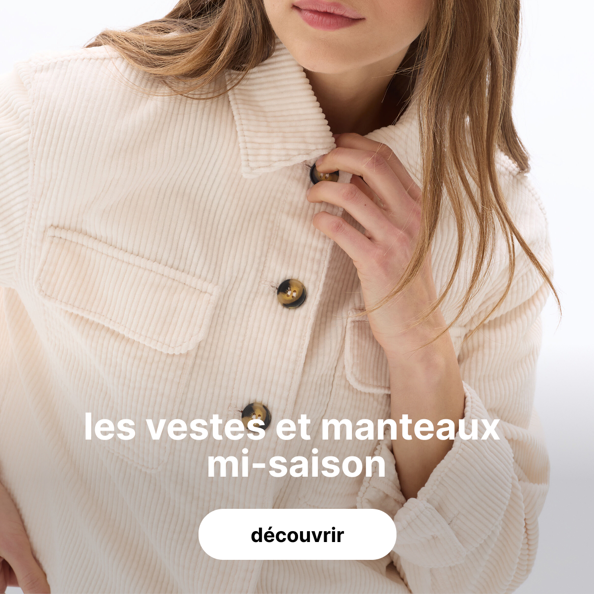 Veste En Jean Camaïeu Femme - Couleur Beige Ivoire - Taille L - Neuf Sans étiquettes (pas De Ceinture)