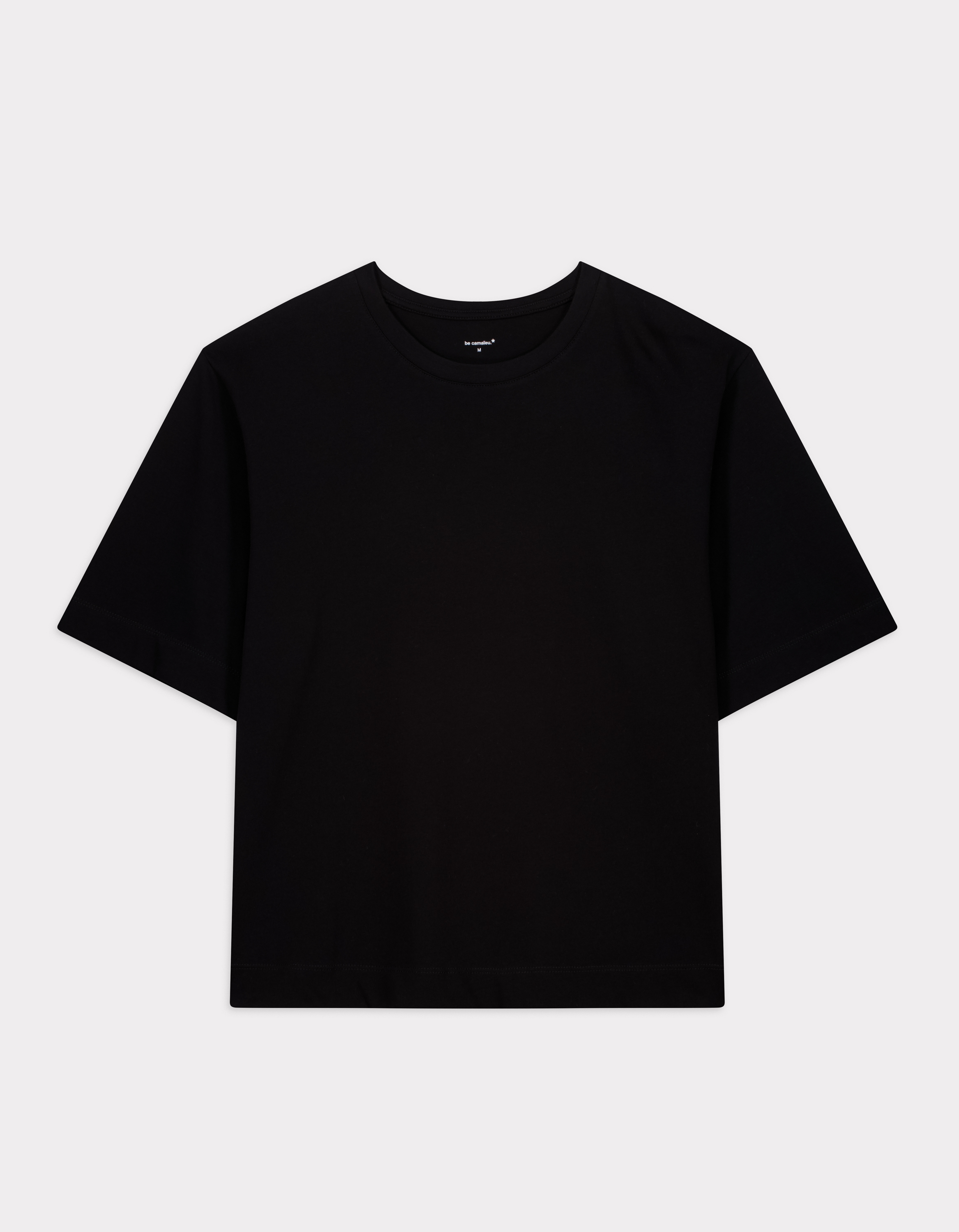 T-shirt en coton épais oversize - noir