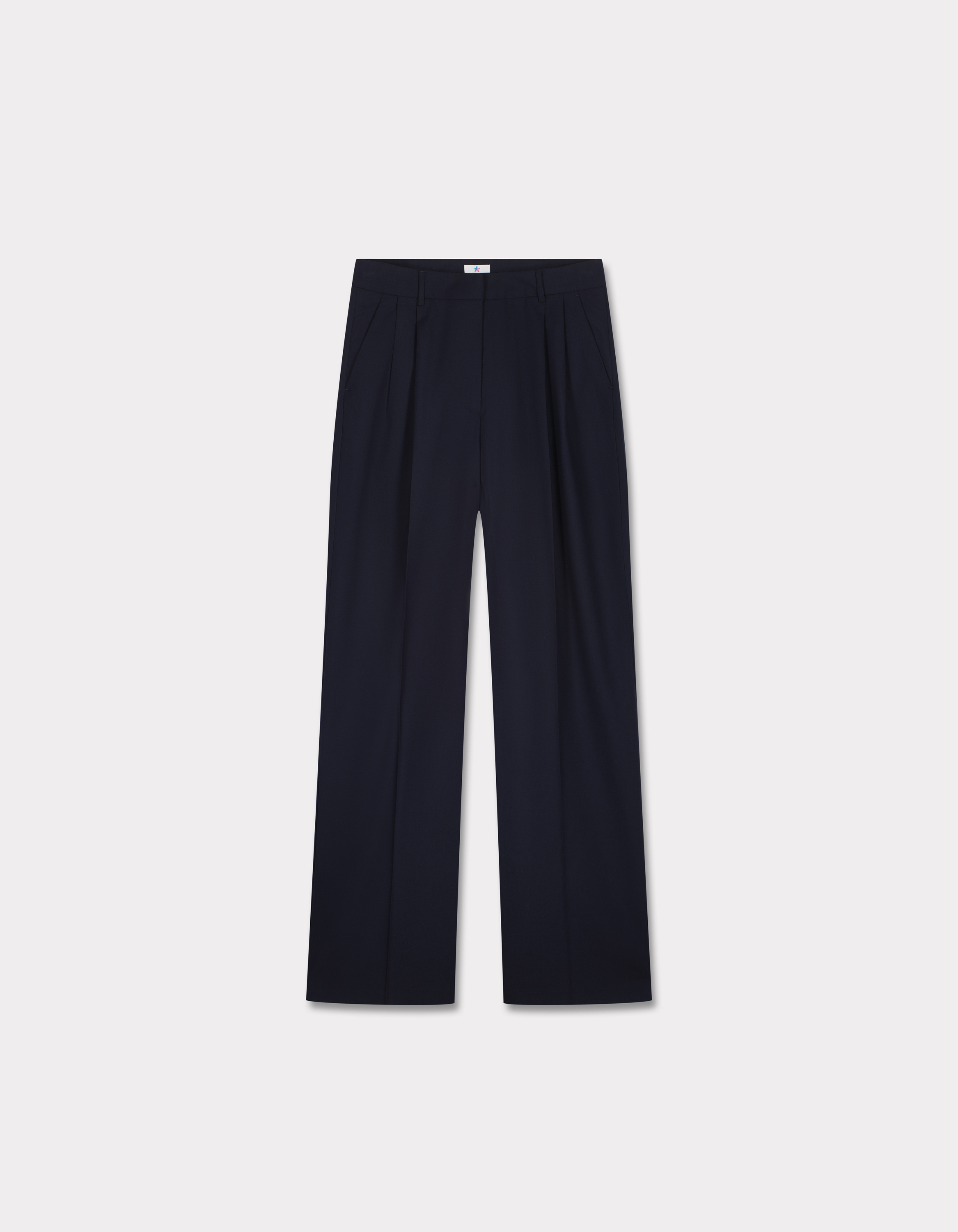 Pantalon large habillé à plis - marine