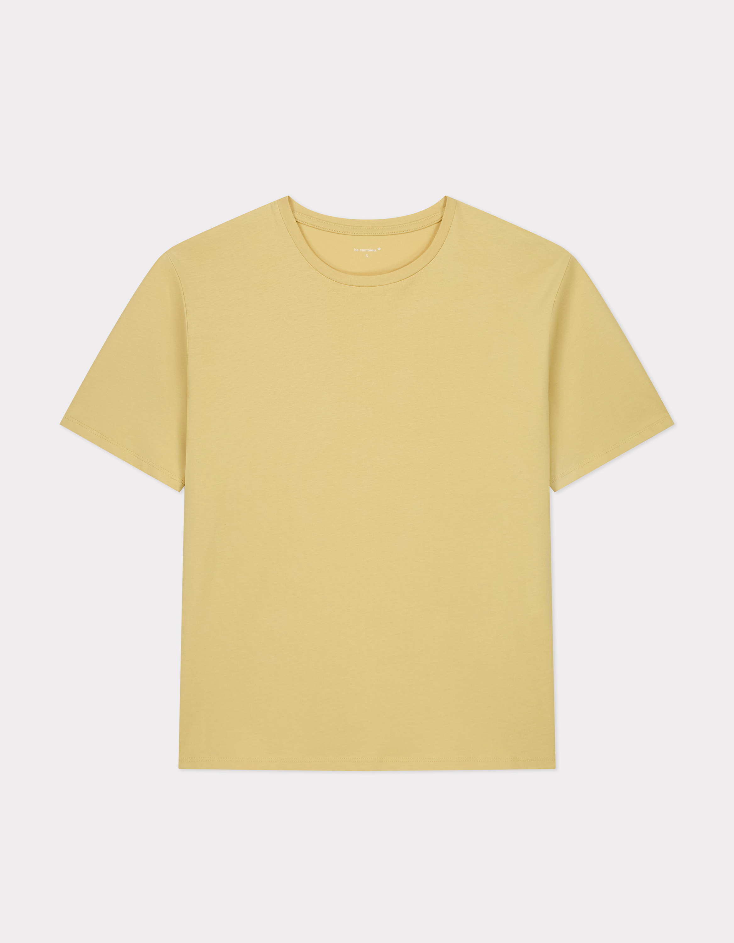 T-shirt en coton biologique col rond - jaune