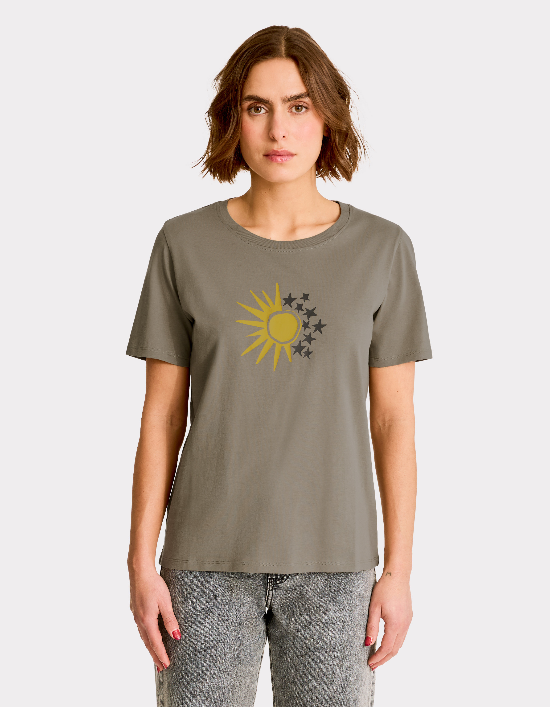 T-shirt imprimé en coton - kaki - celio - Modalova