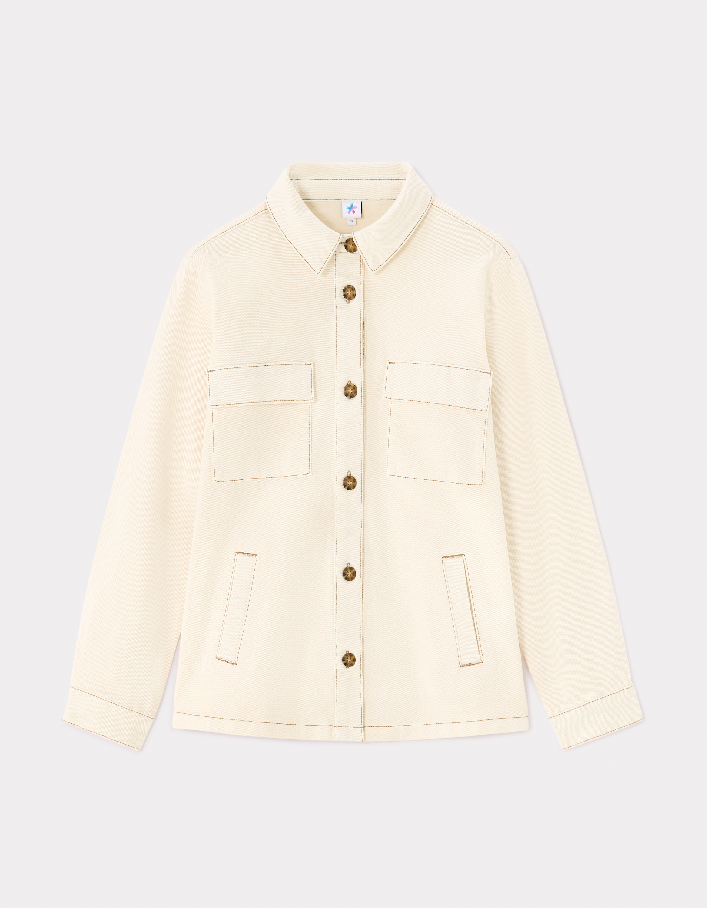 Veste effet denim - beige