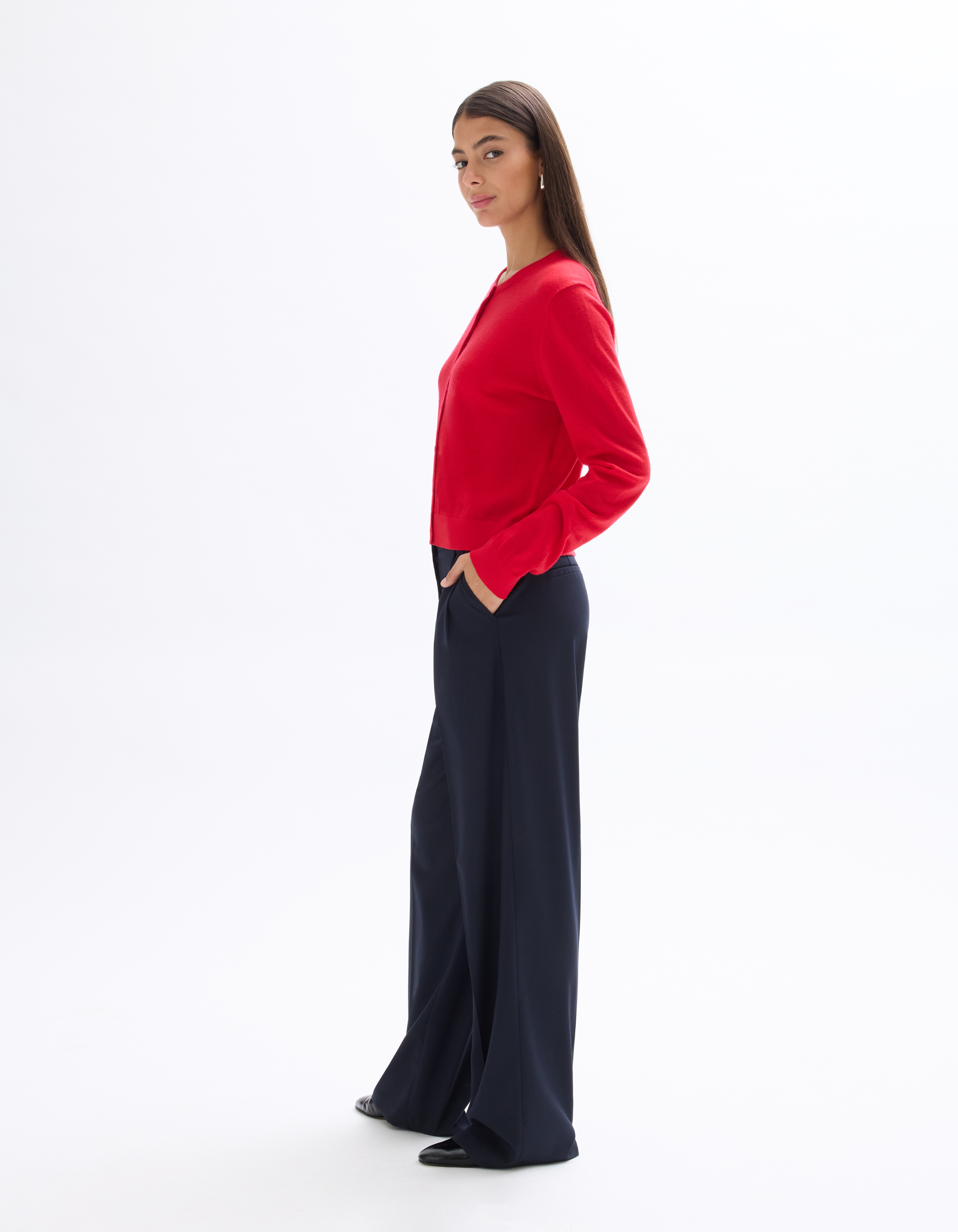 Pantalon large habillé à plis - celio - Modalova