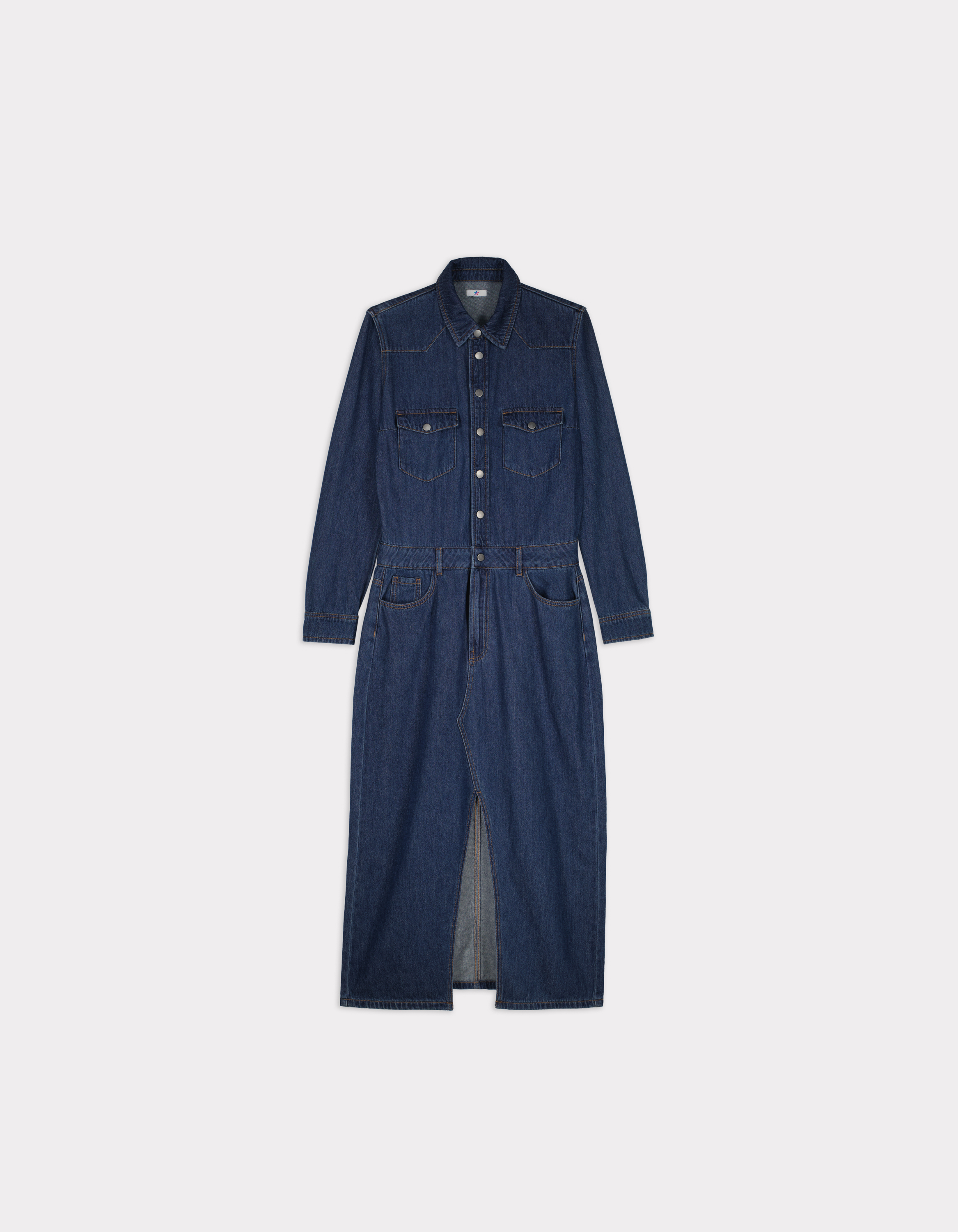 Robe longue en denim - bleu