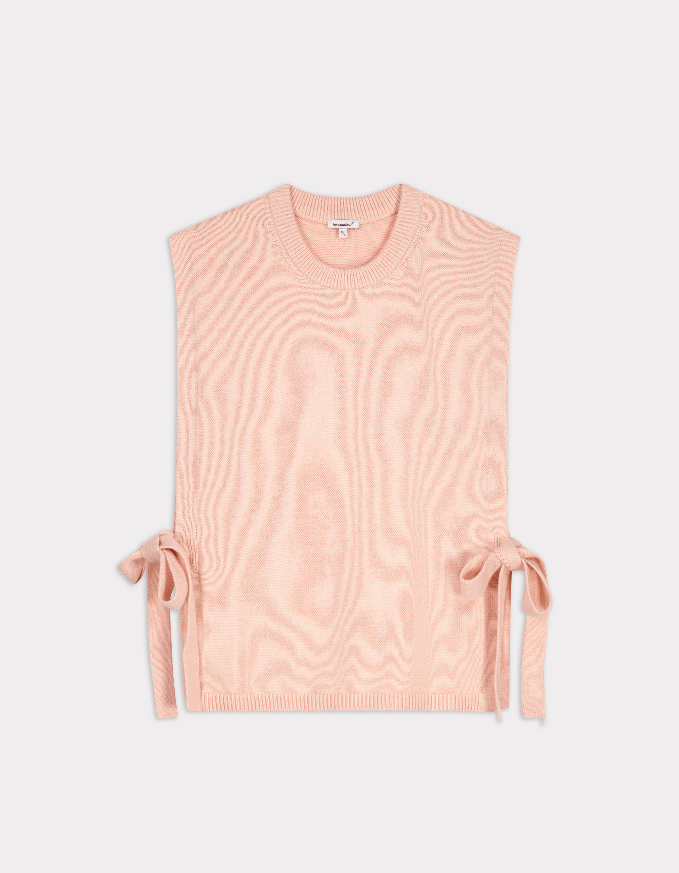 Pull sans manches noué - nude