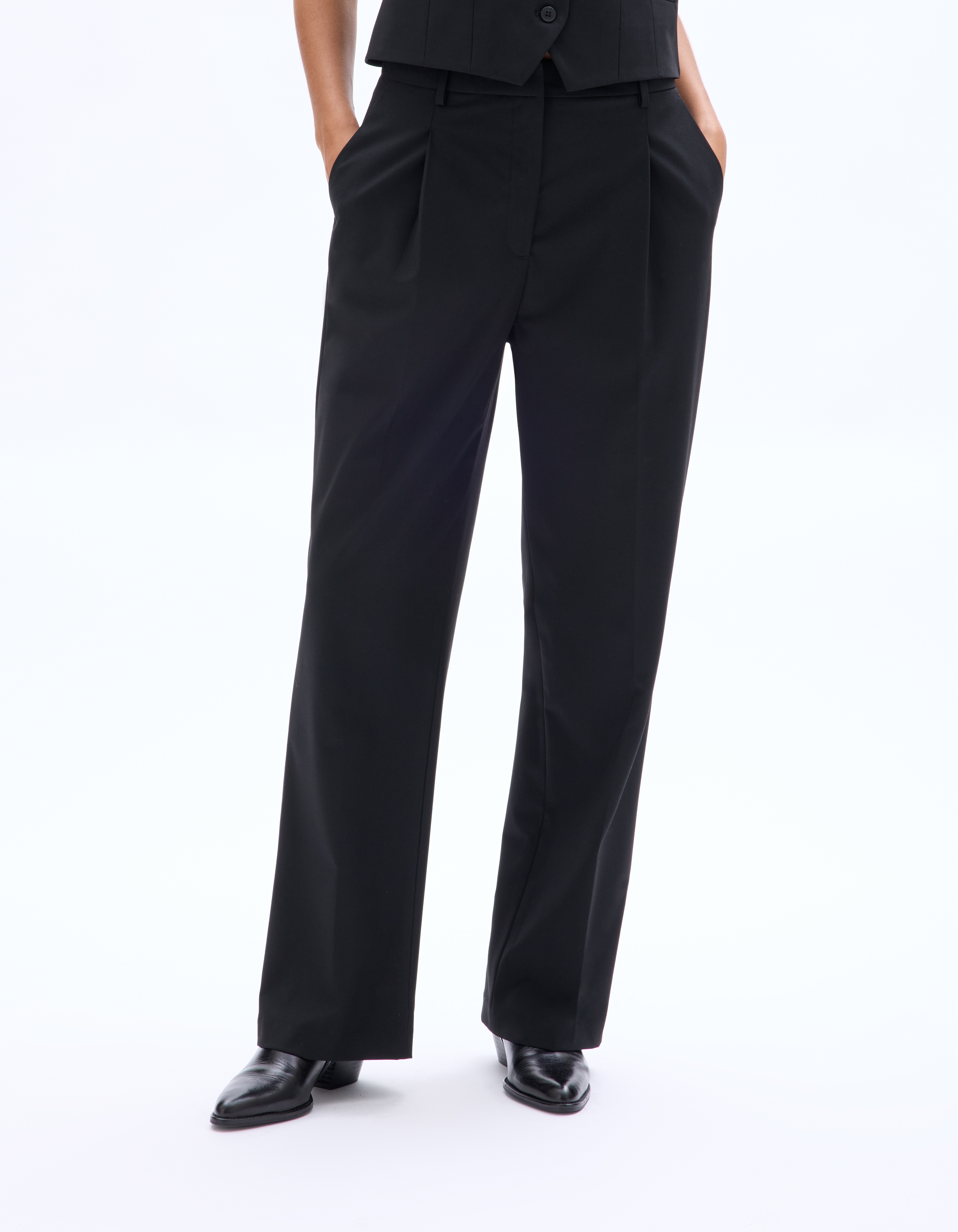 Pantalon habillé droit à dos élastiqué - celio - Modalova