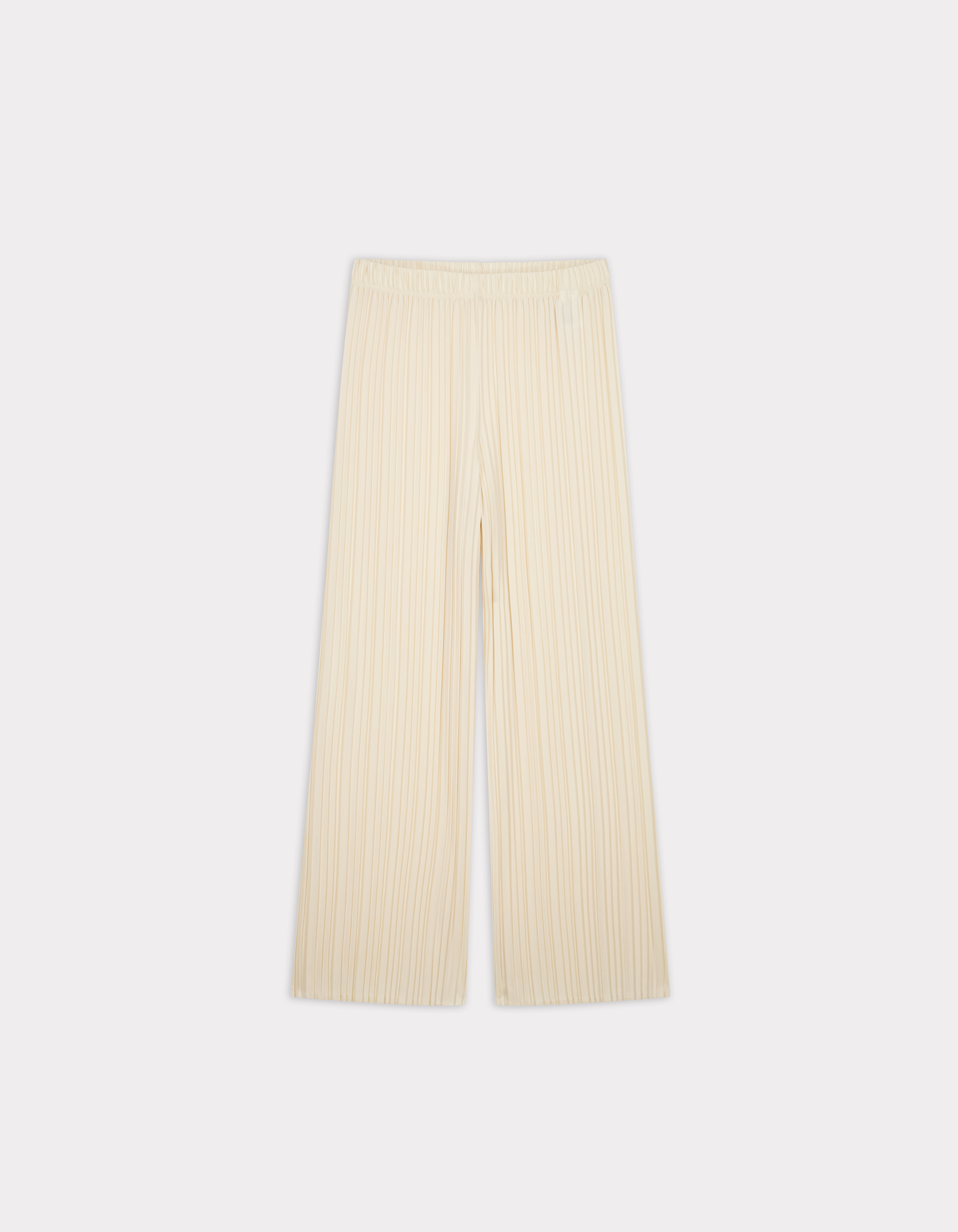 Pantalon en maille plissée - beige