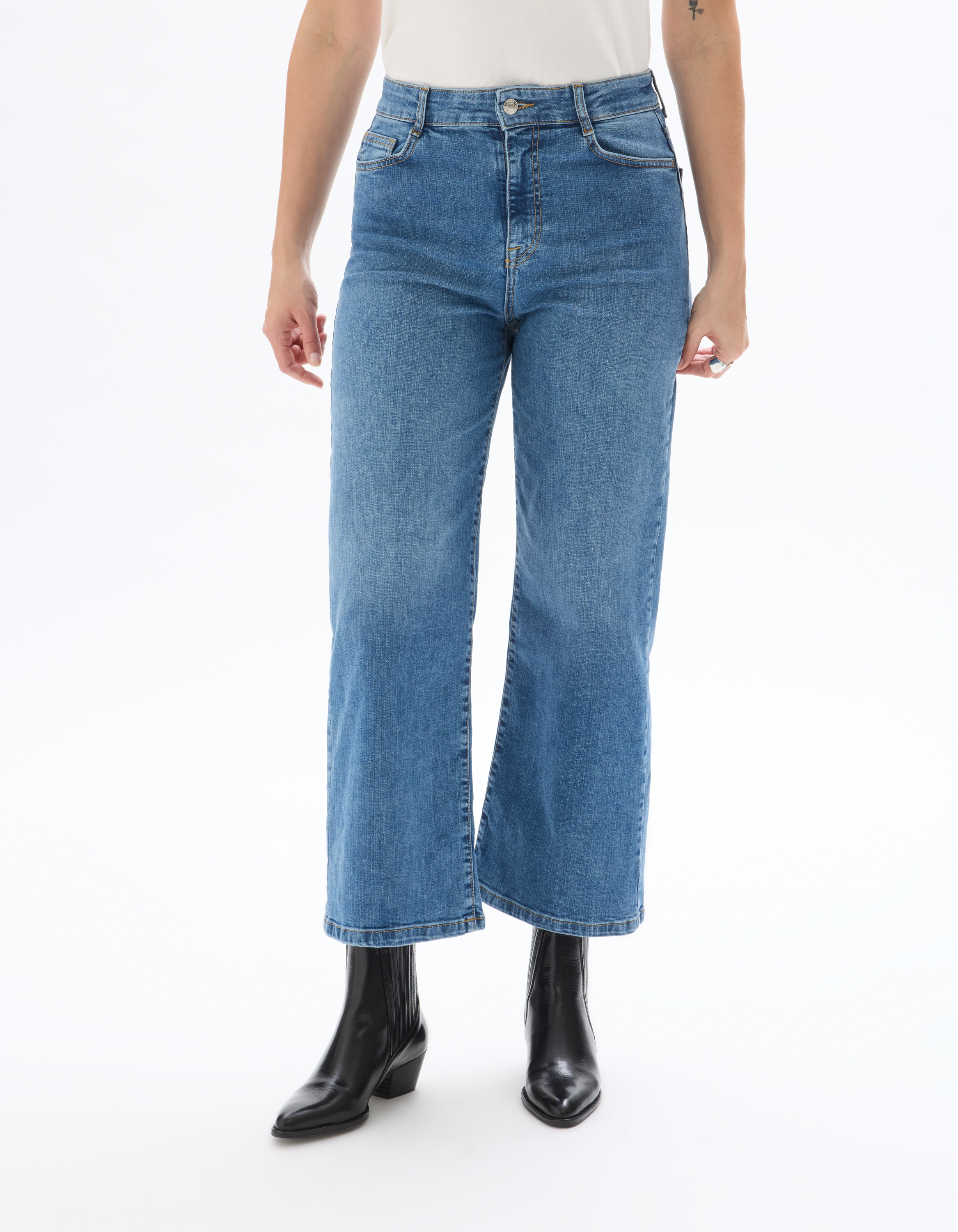 Jean large longeur cheville - bleu foncé - celio - Modalova