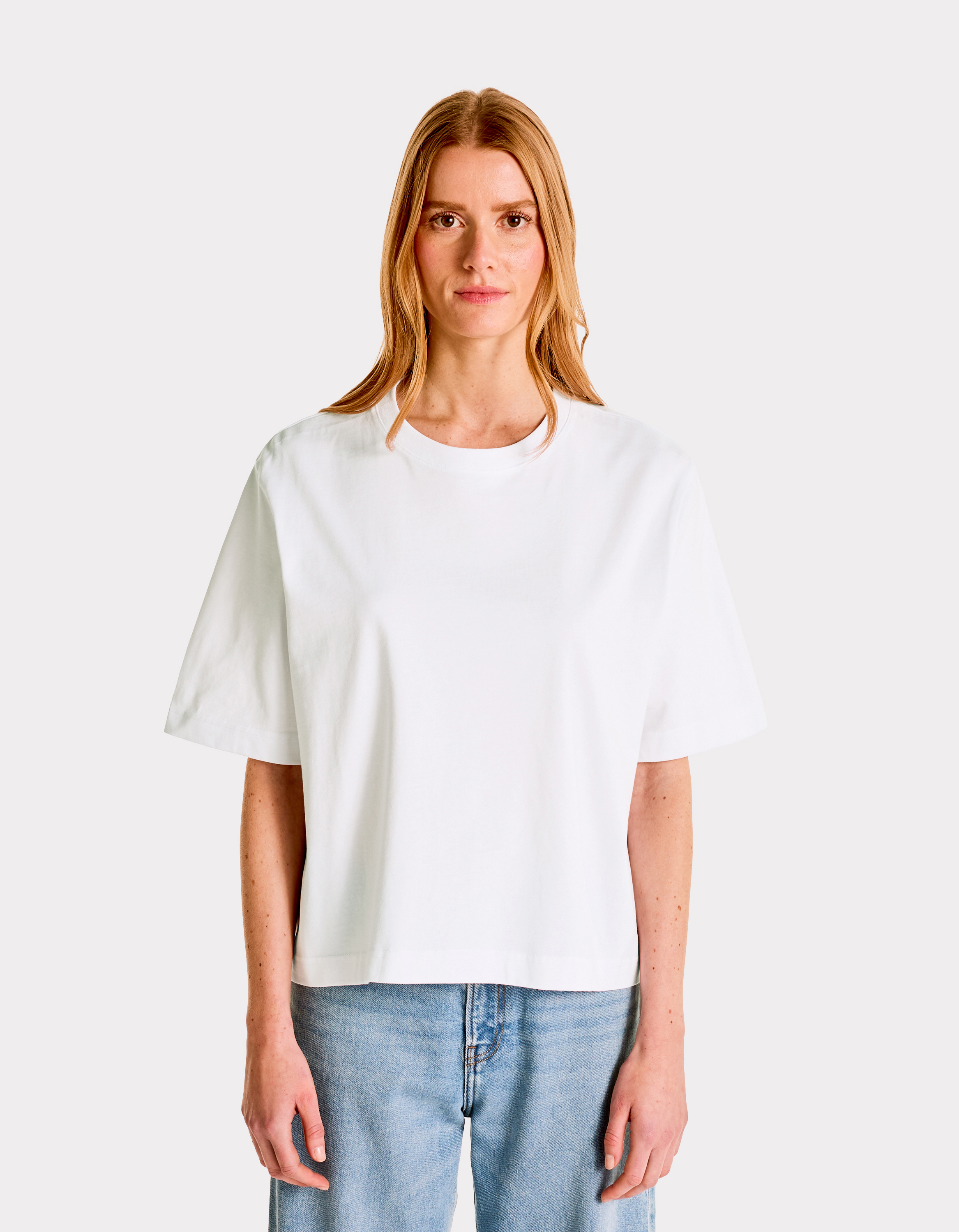 T-shirt en coton épais boxy - blanc - celio - Modalova