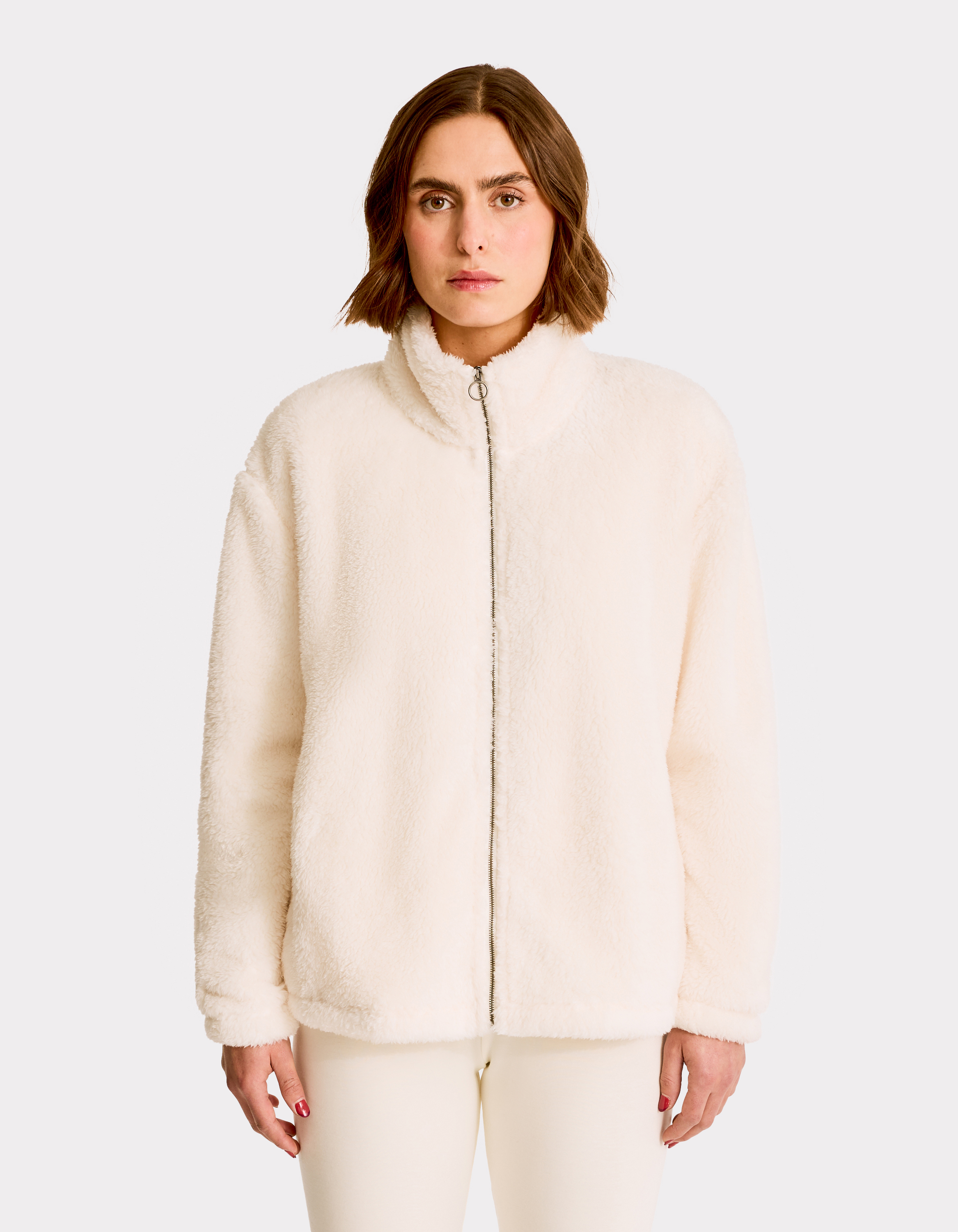 Veste polaire fluffy - écru - celio - Modalova