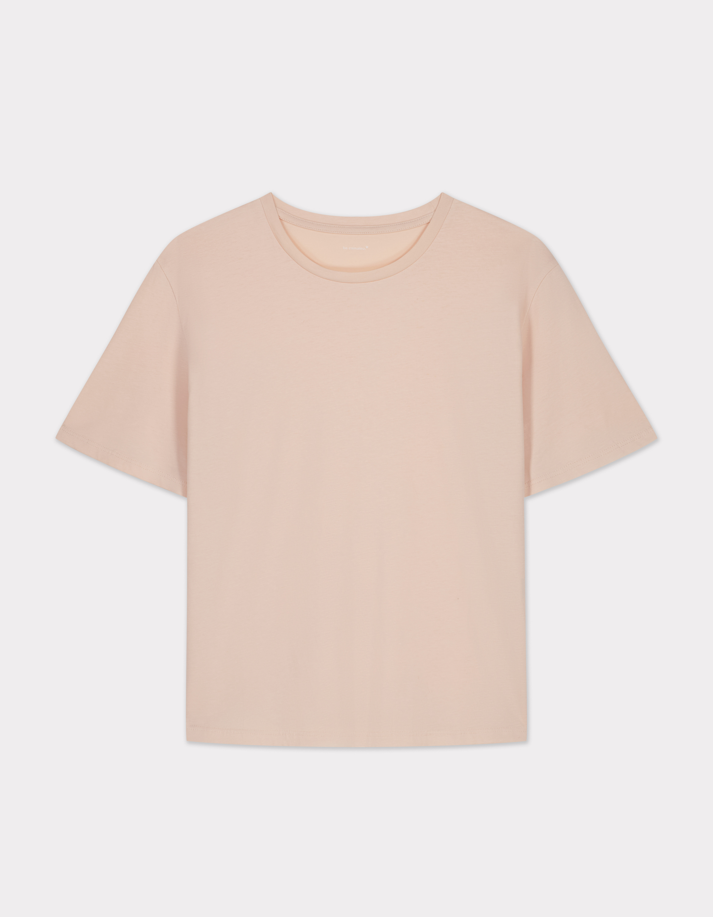 T-shirt en coton biologique col rond - rose
