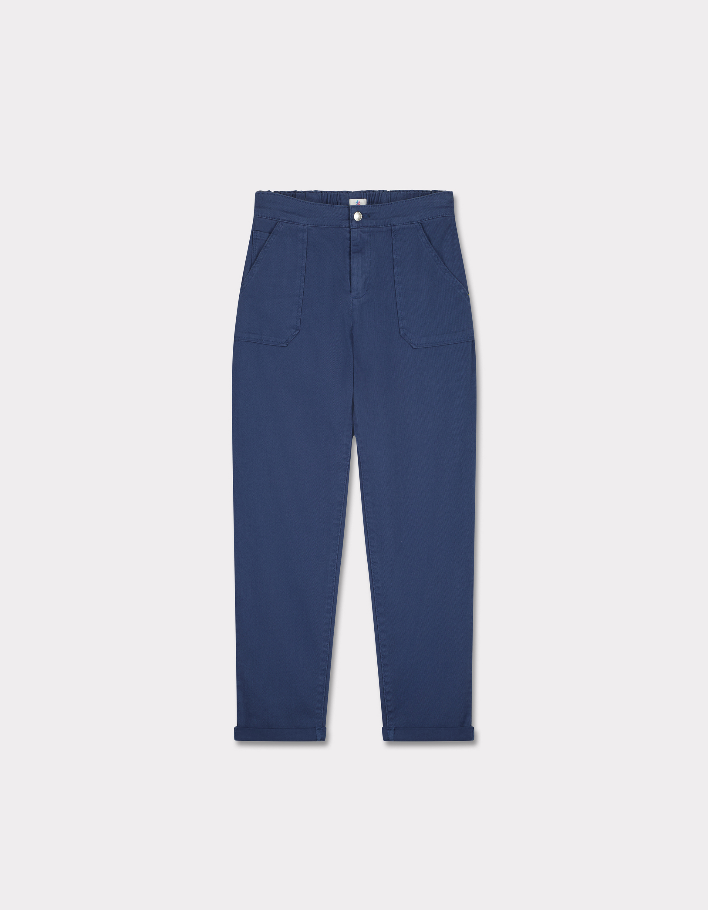 Chino confort à taille élastiquée - bleu