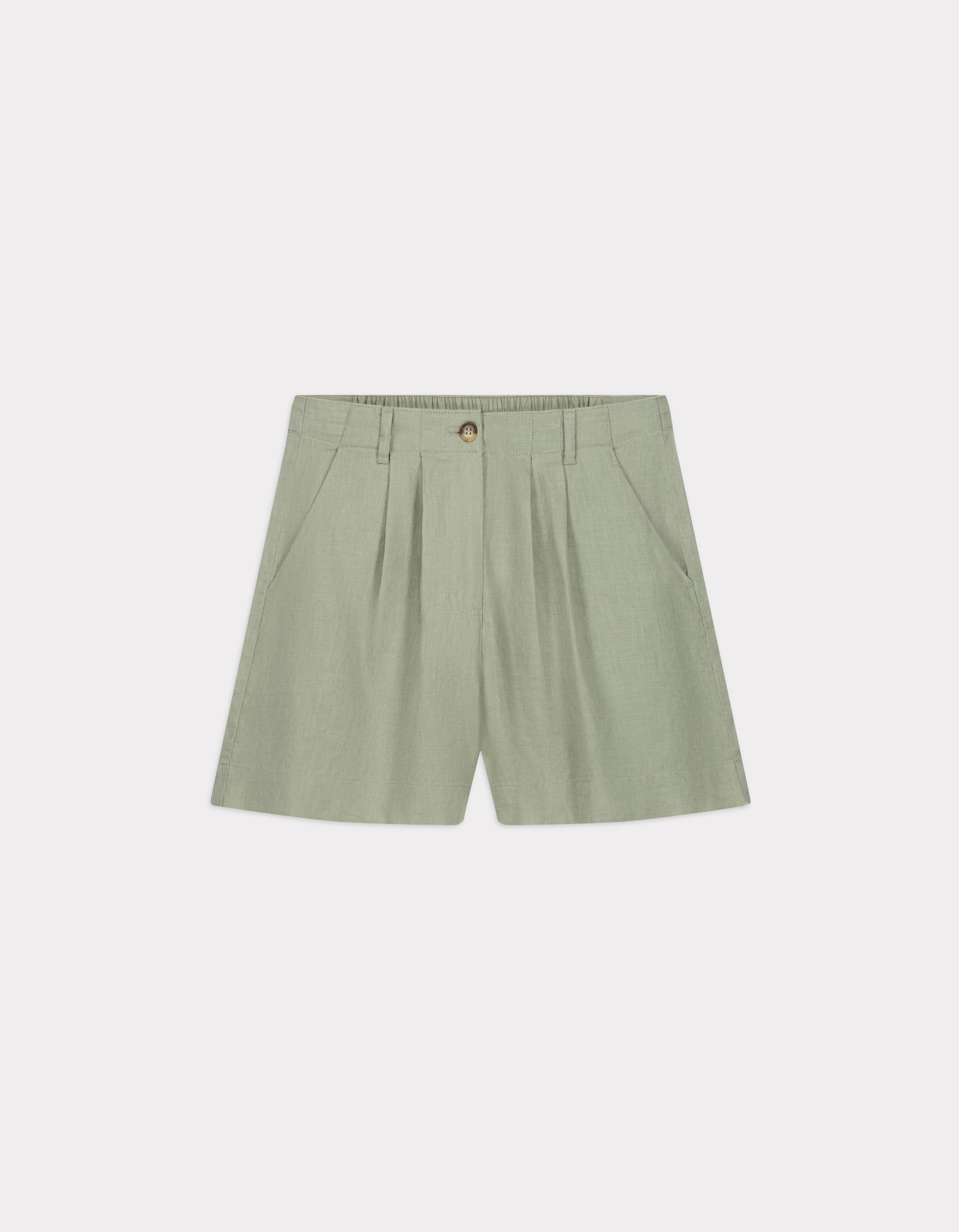 Short en lin - vert