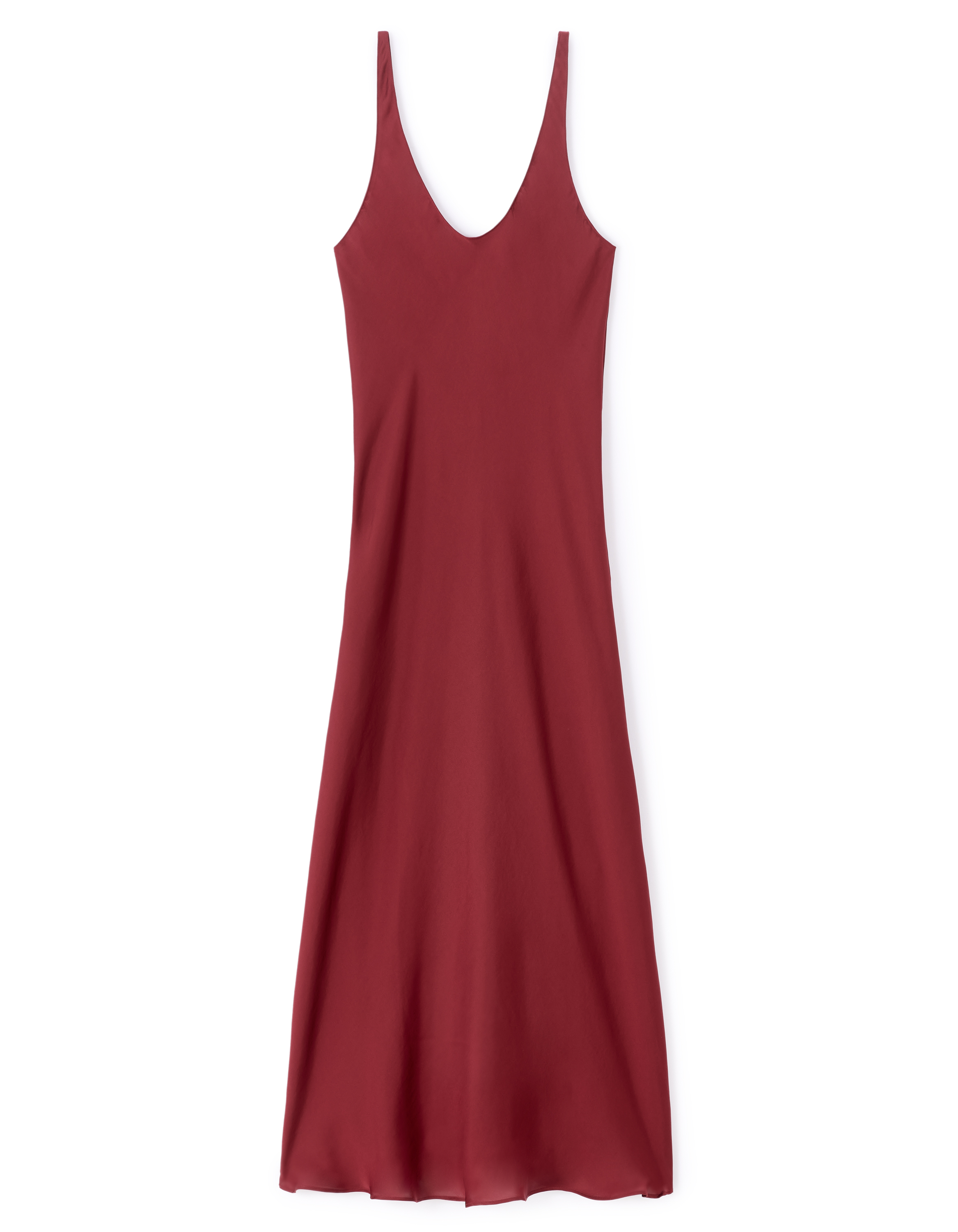 Robe longue satin - rouge