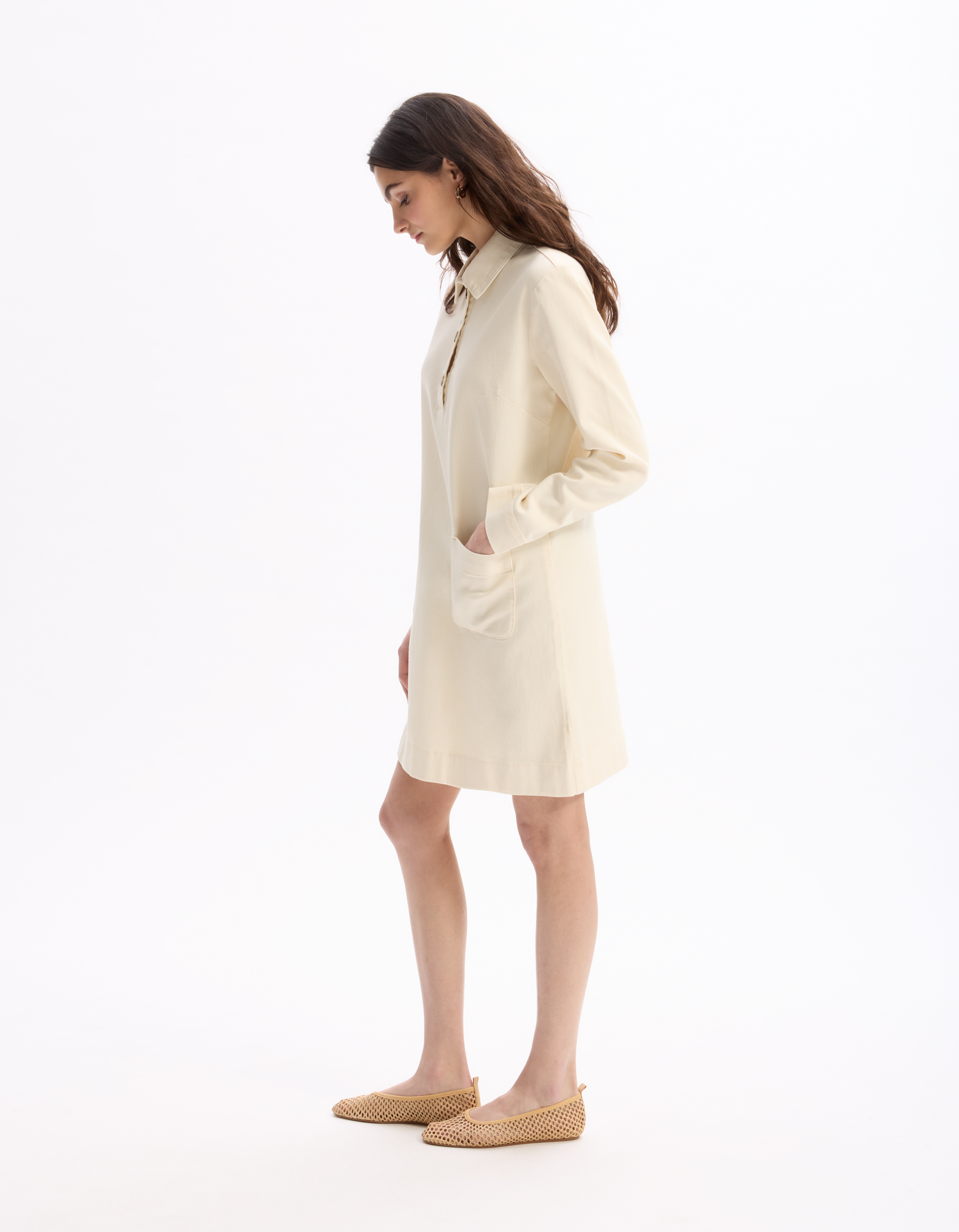 Robe courte en flat - beige - celio - Modalova