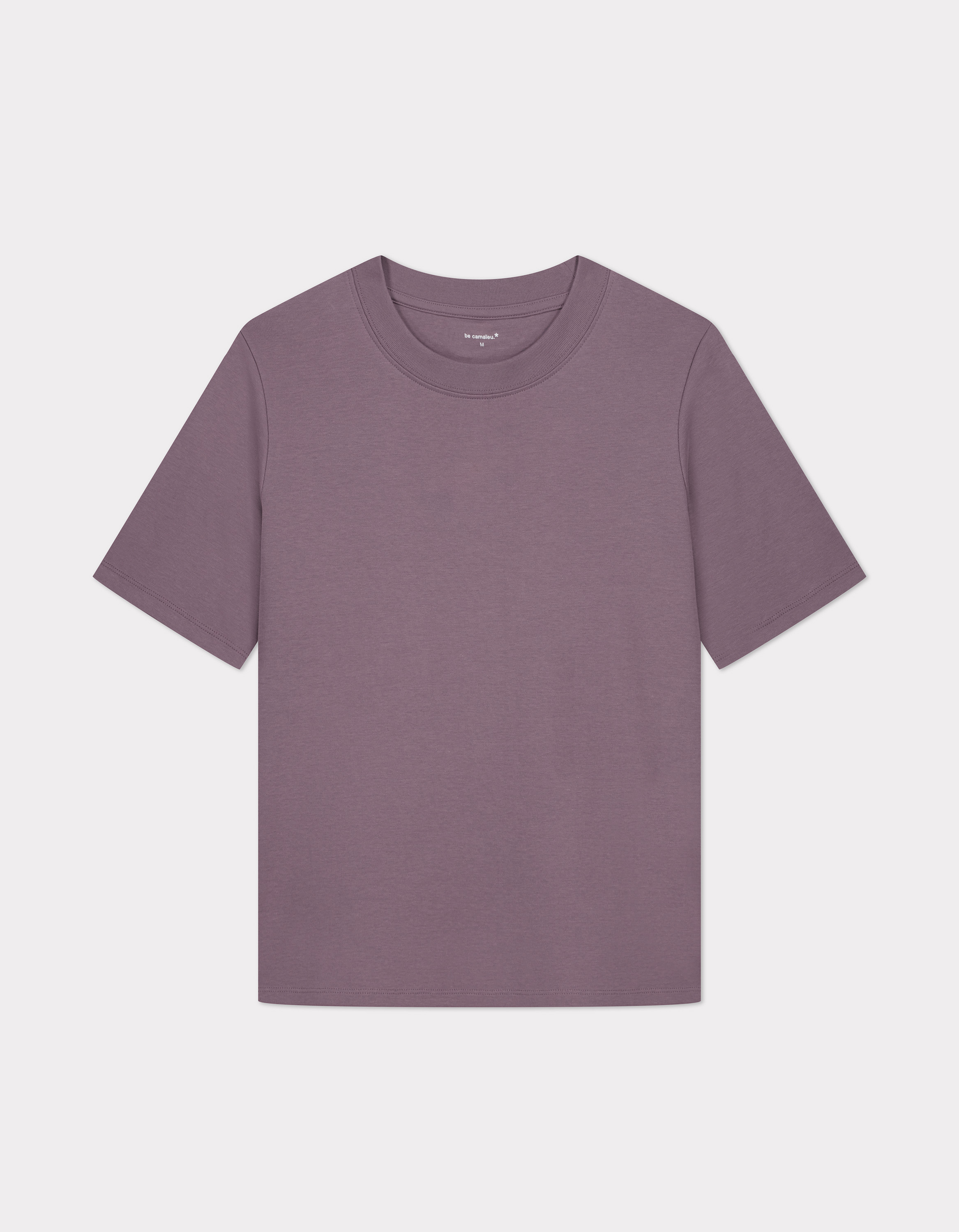 T-shirt en coton doux col rond - violet