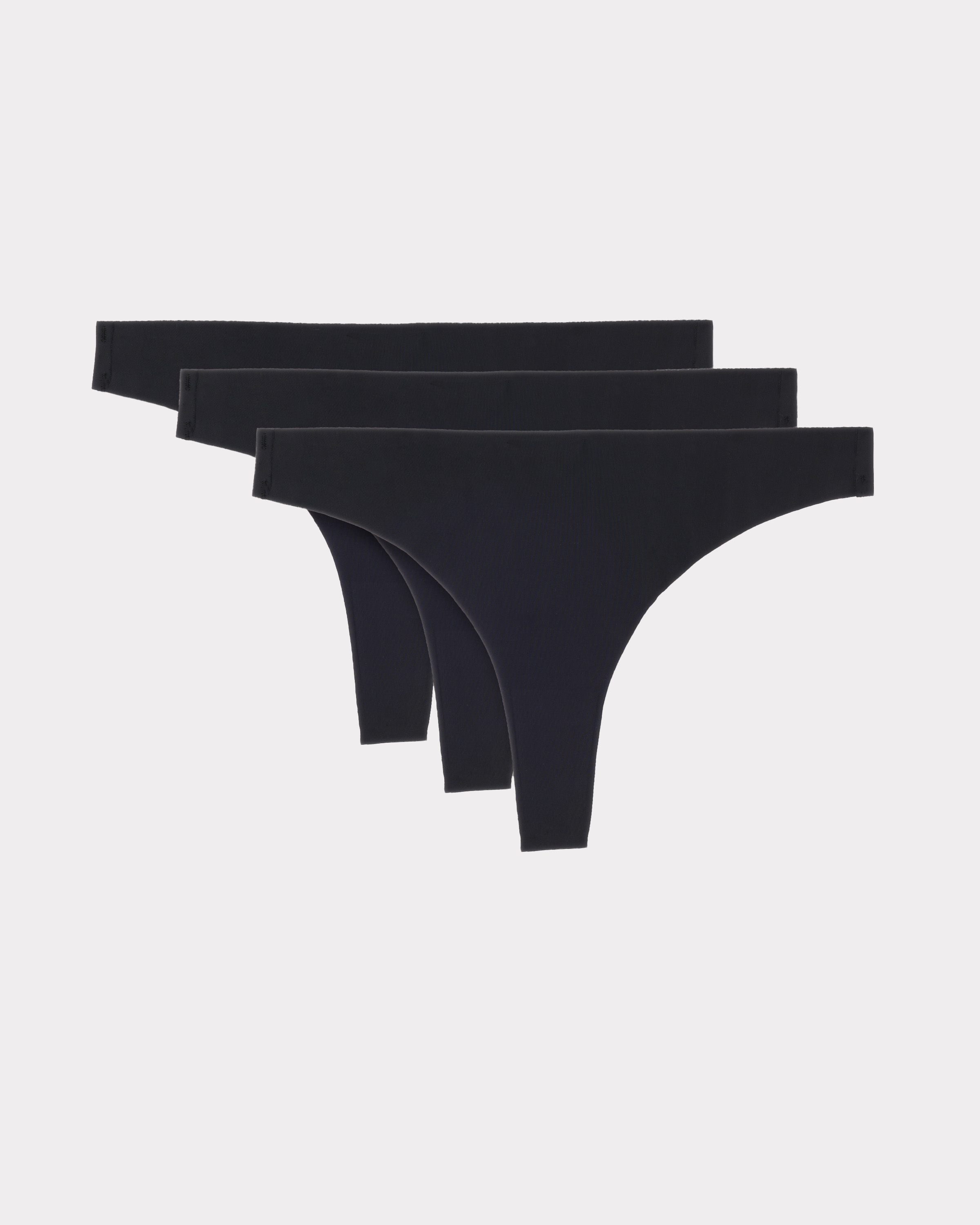 Lot de 3 strings en microfibre - noir