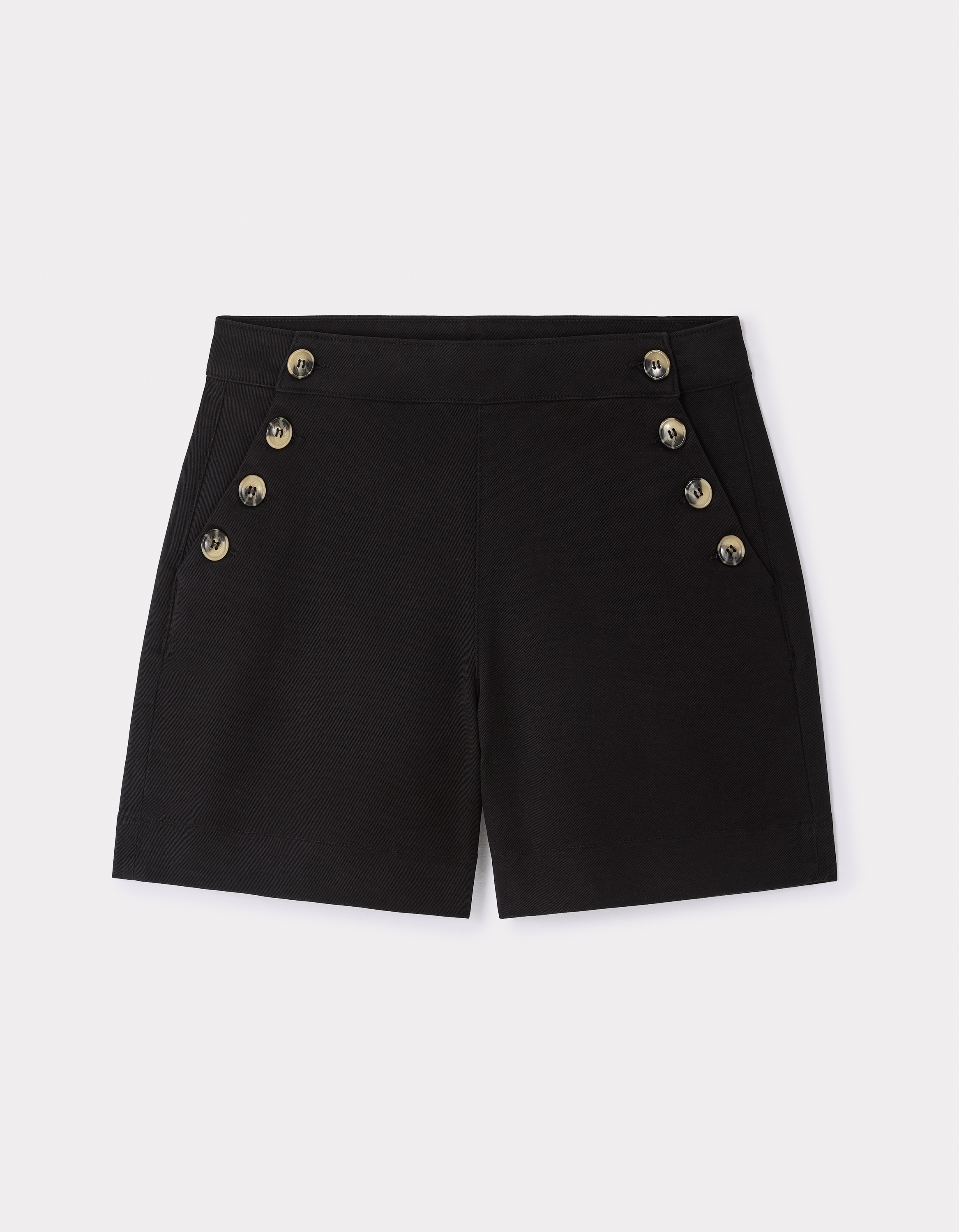 Short à boutons décoratifs - noir