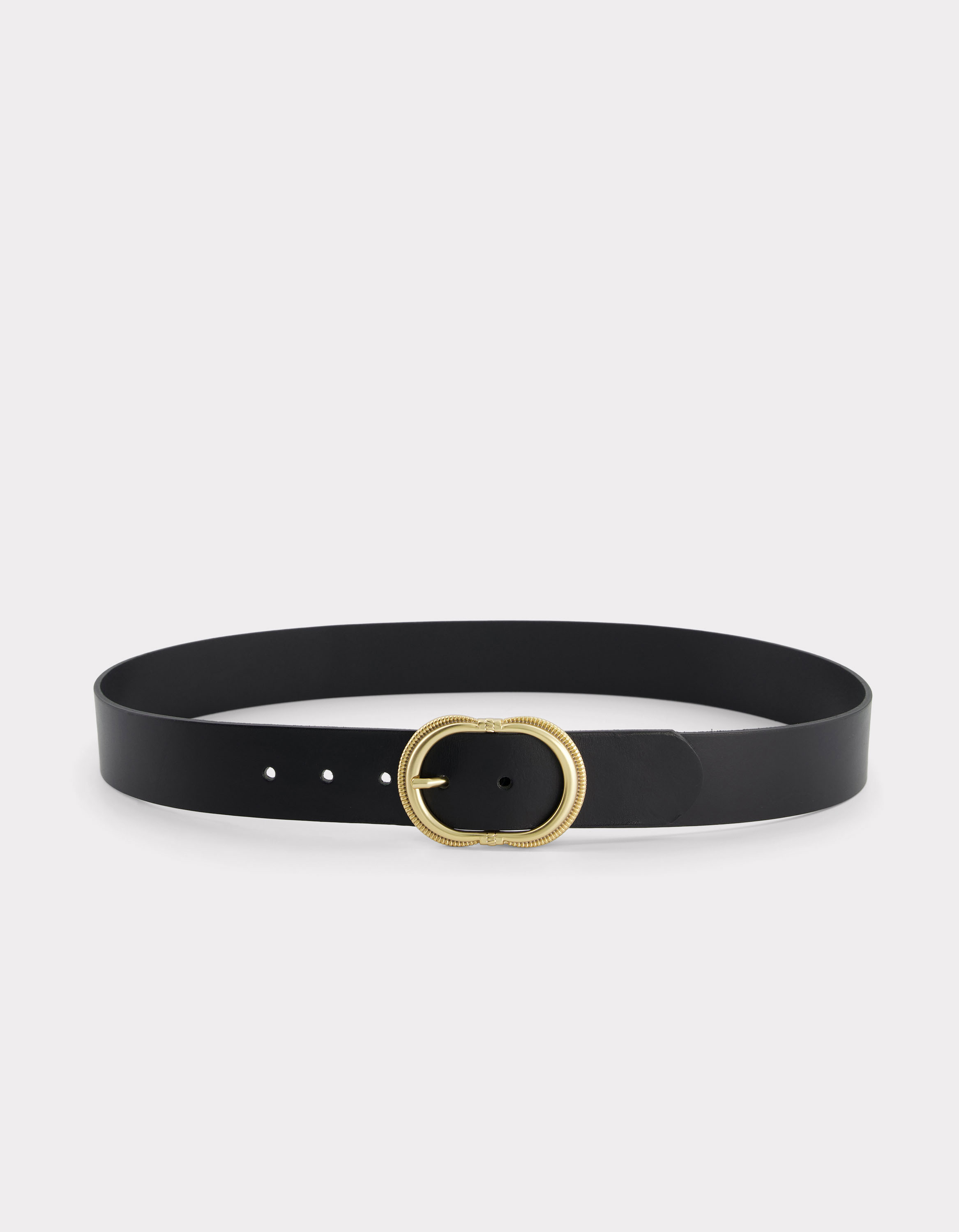 Ceinture en cuir unie - noir