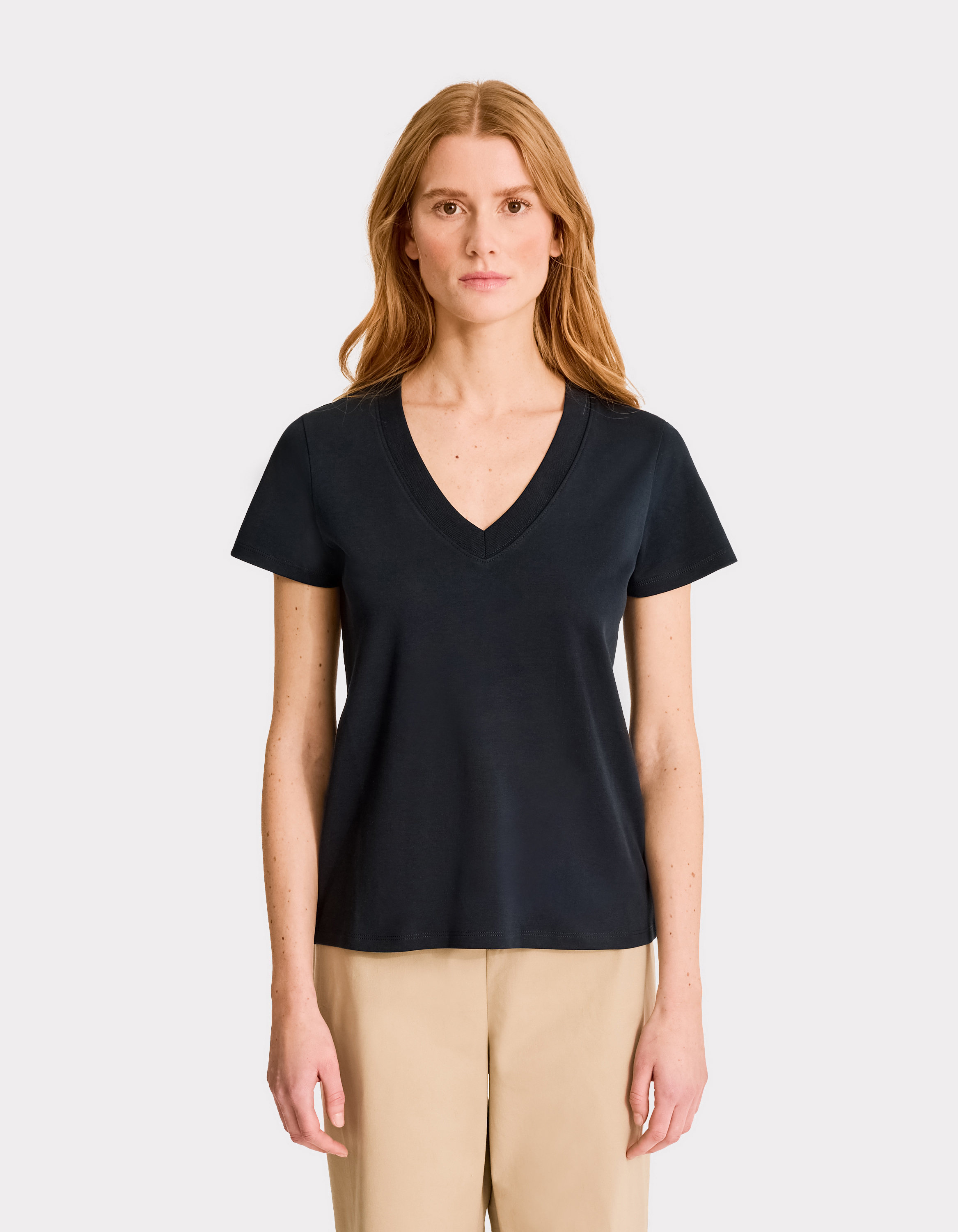 T-shirt en coton doux à col V - celio - Modalova