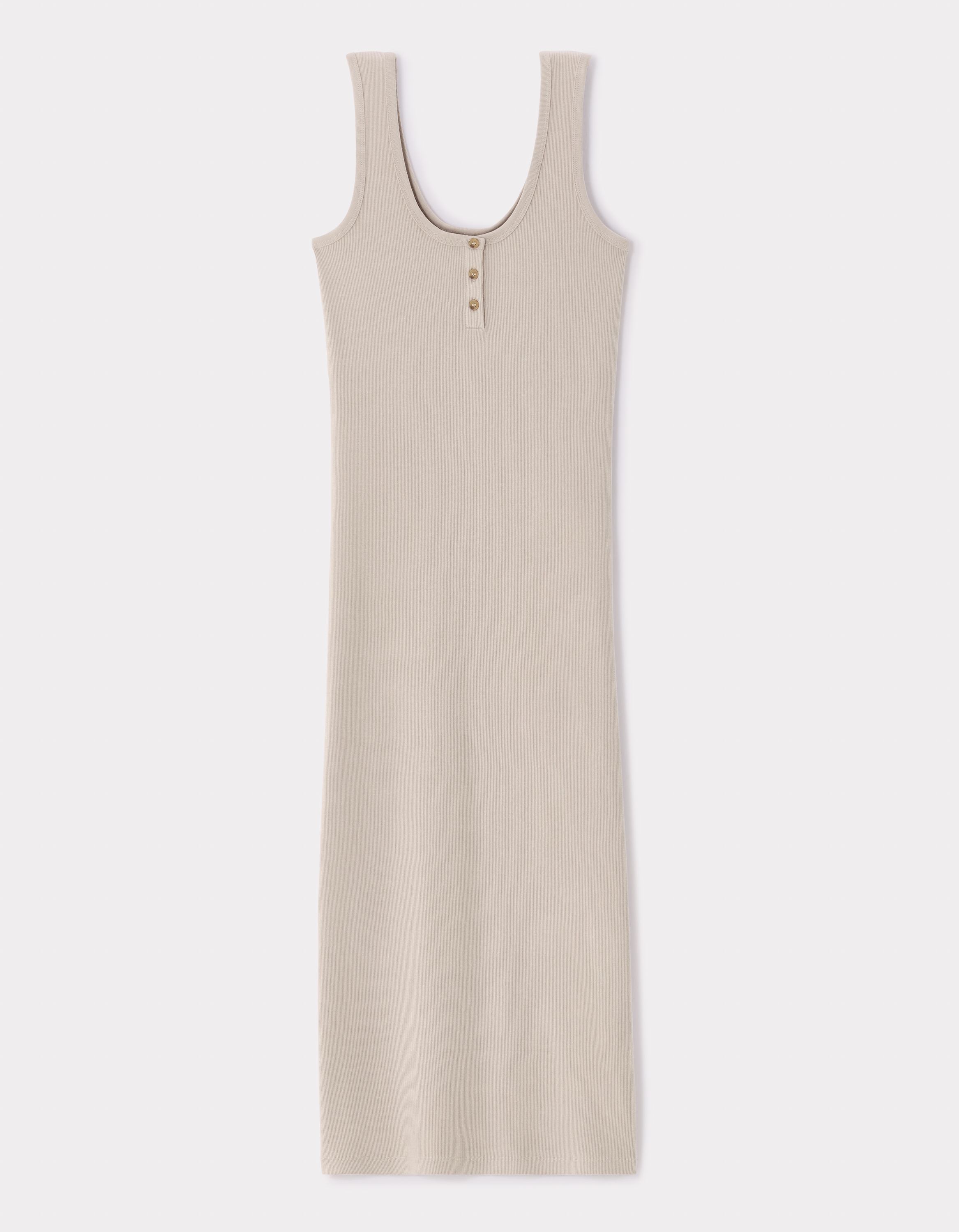 Robe longue côtelée en coton - gris