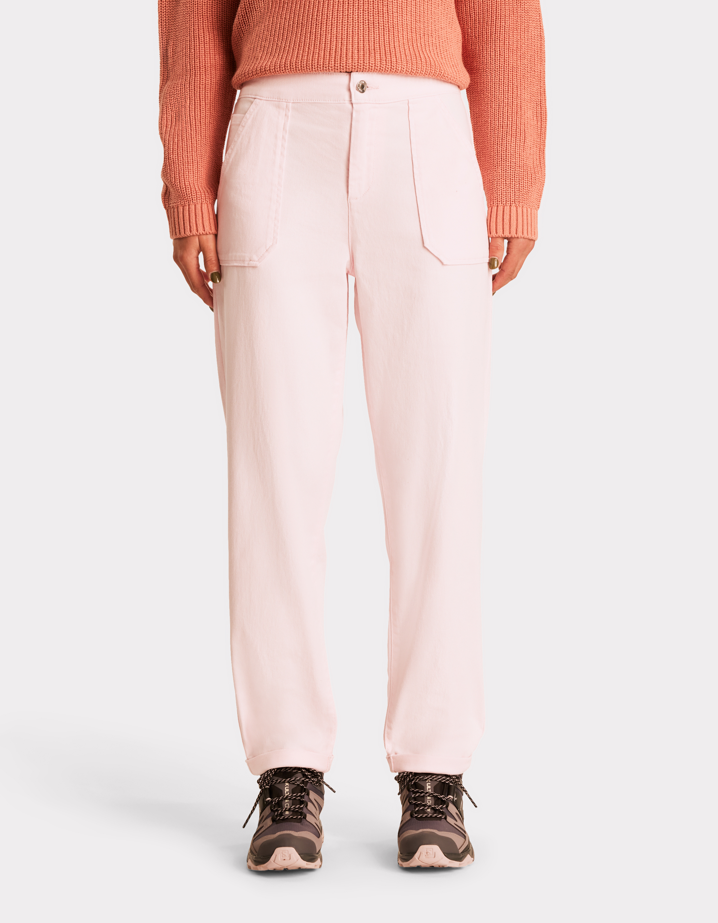Chino confort à taille élastiquée - rose - celio - Modalova