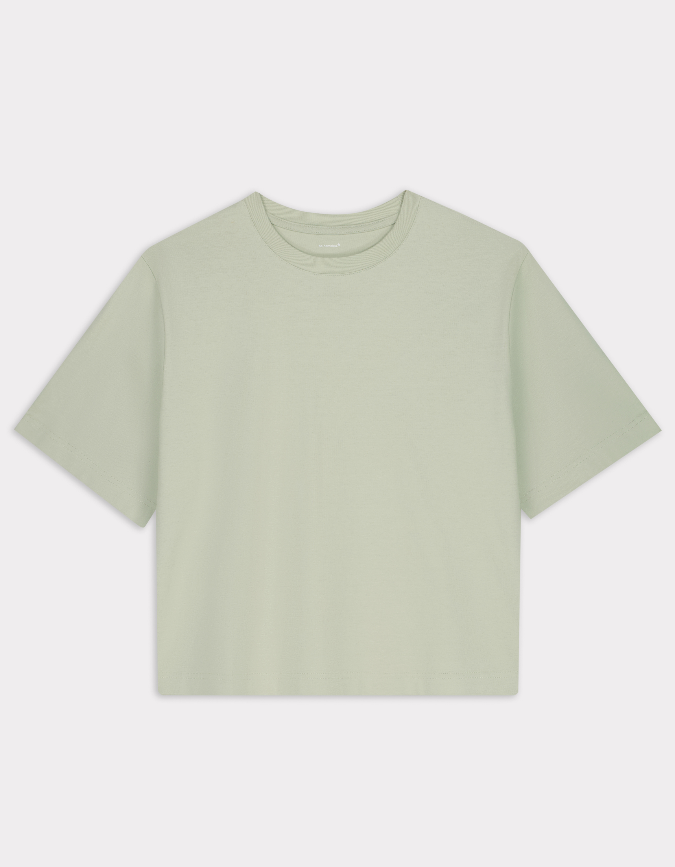 T-shirt en coton épais boxy - vert