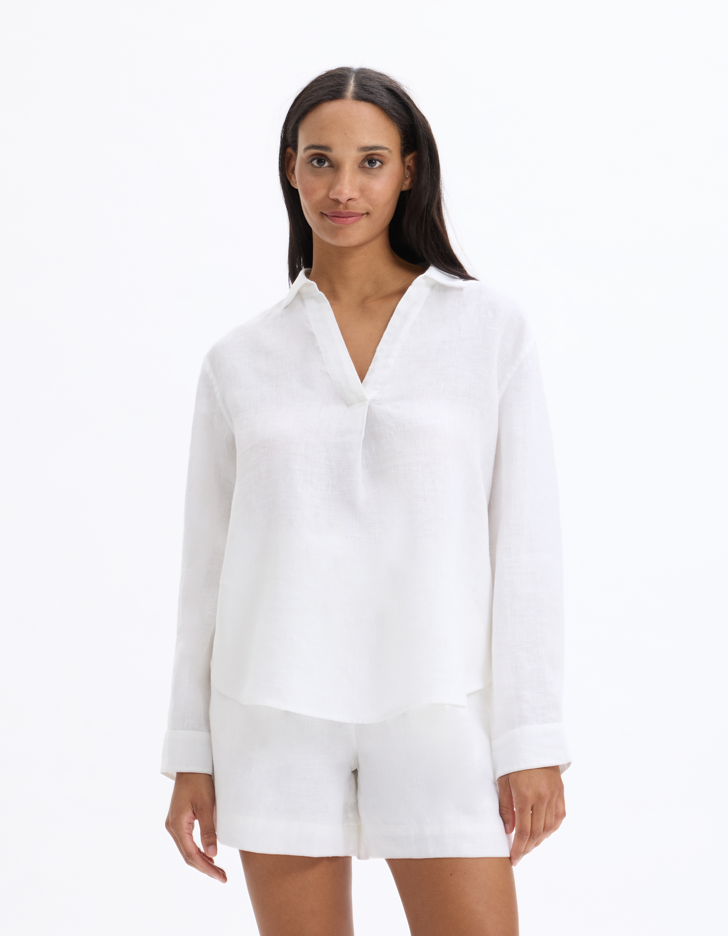 Blouse 100% Lin - blanc - celio - Modalova