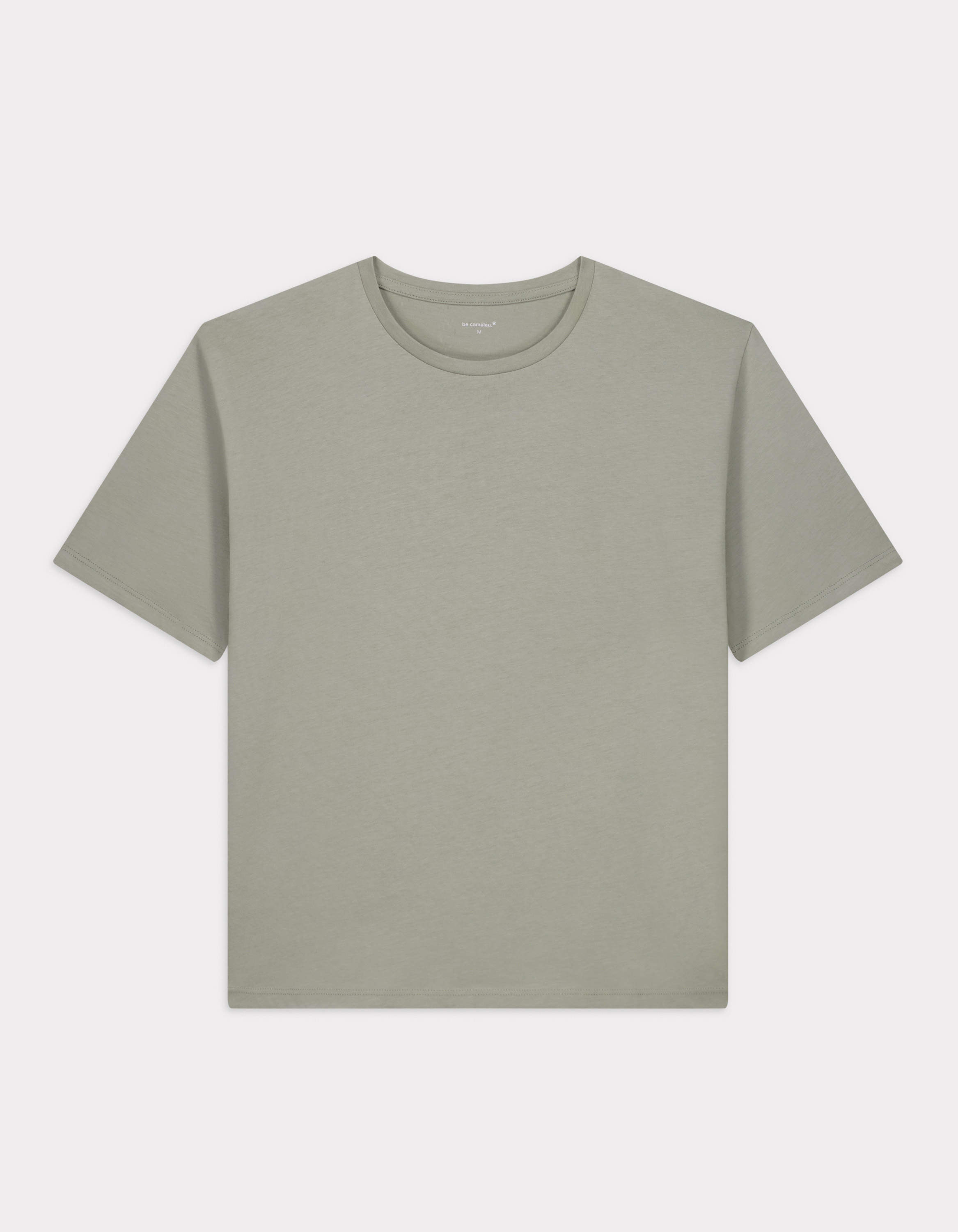 T-shirt en coton biologique col rond - gris