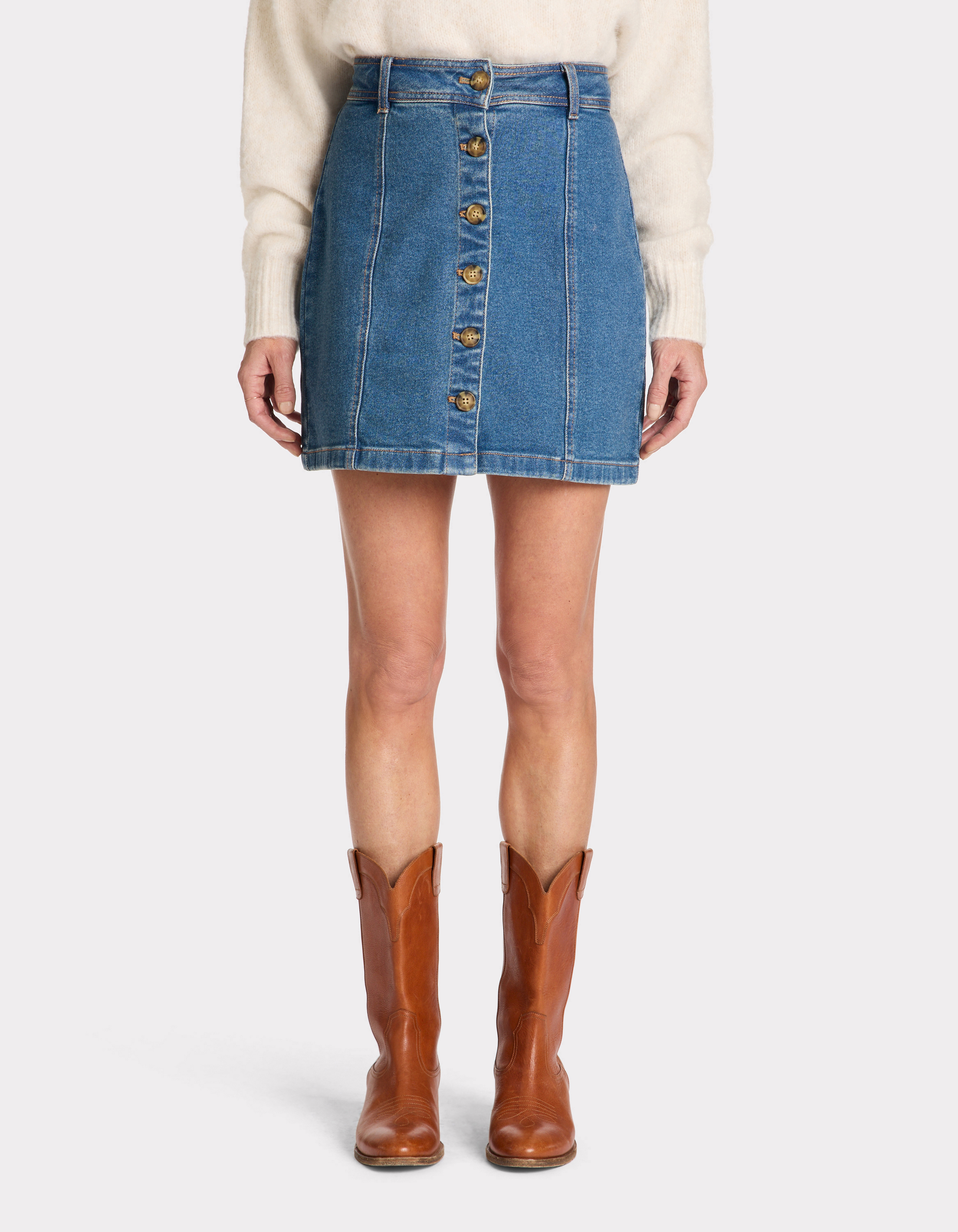 Jupe courte denim - bleu - celio - Modalova